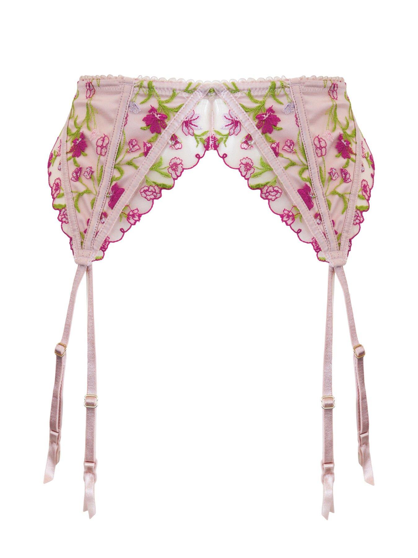  image of pour-moi-india-embroidery-deep-suspender-light-pink