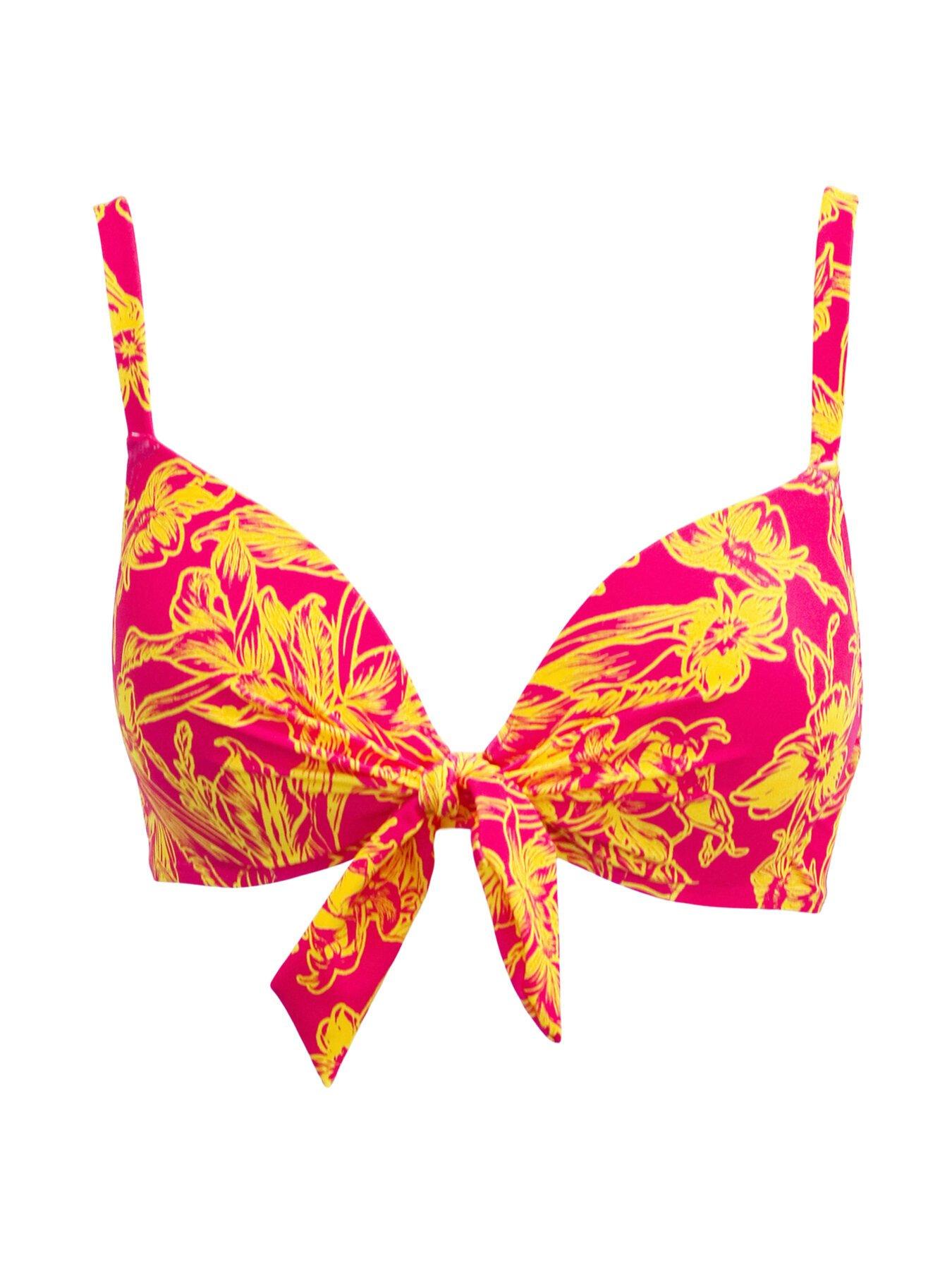  image of pour-moi-freedom-lightly-padded-underwired-tie-top-bright-multi