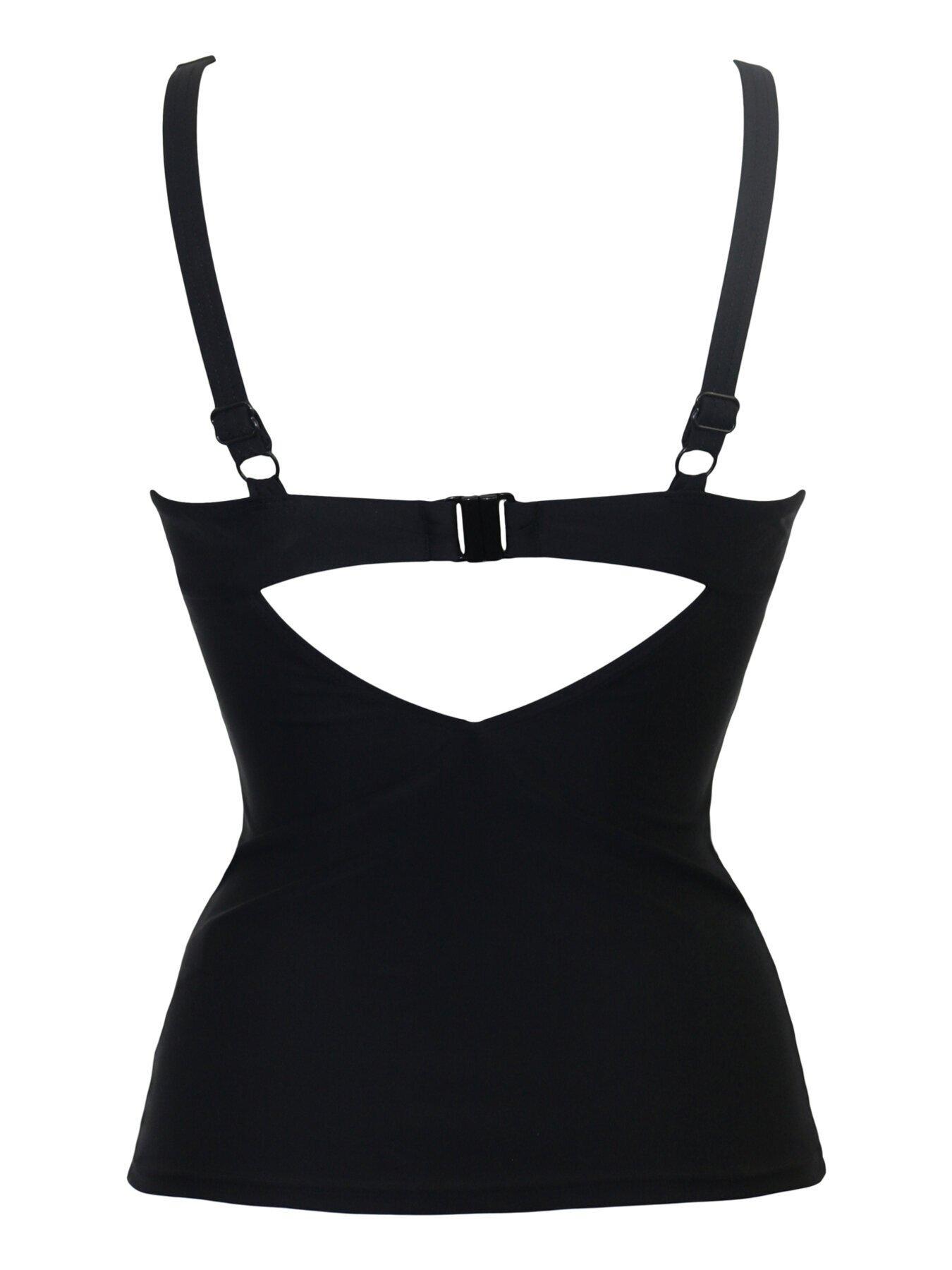  image of pour-moi-space-twist-front-non-wired-tankini-black