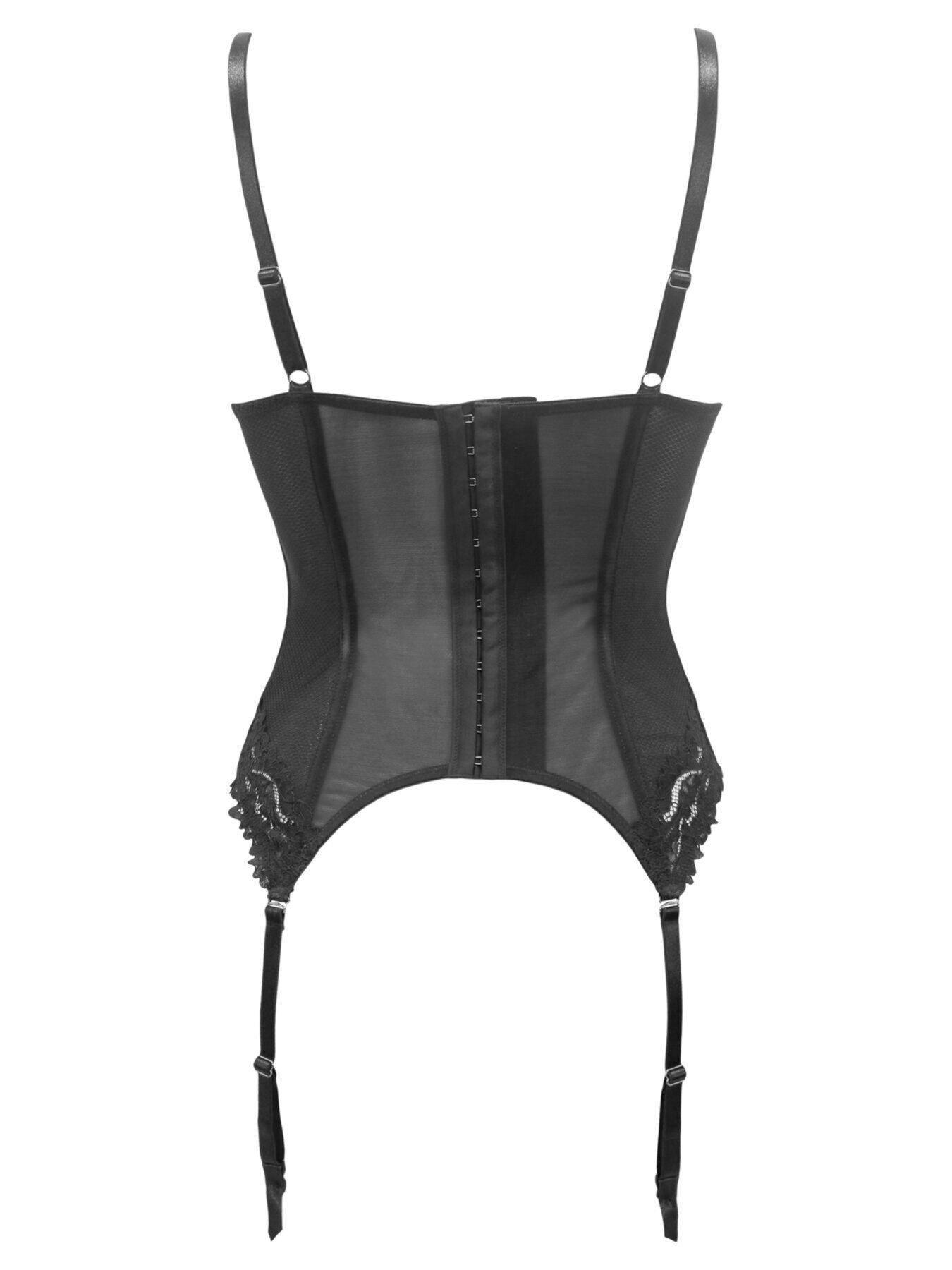 Image 4 of 4 of Pour Moi Lavish Padded Push-Up Underwired Basque - Black