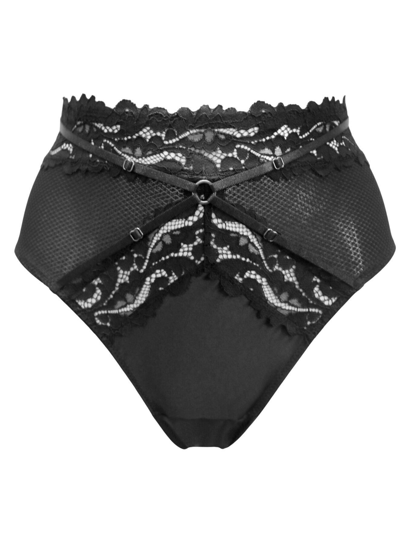  image of pour-moi-lavish-high-waist-high-leg-brief-black