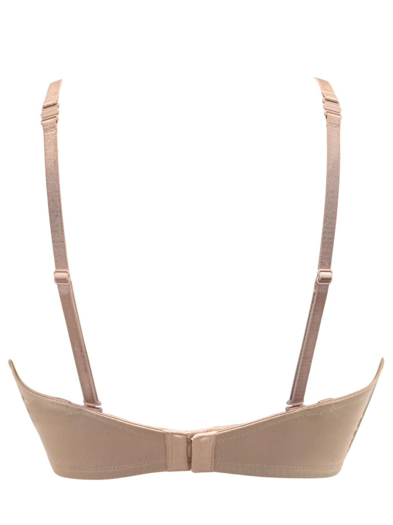  image of pour-moi-definitions-u-wire-plunge-low-back-push-up-bra-light-yellow