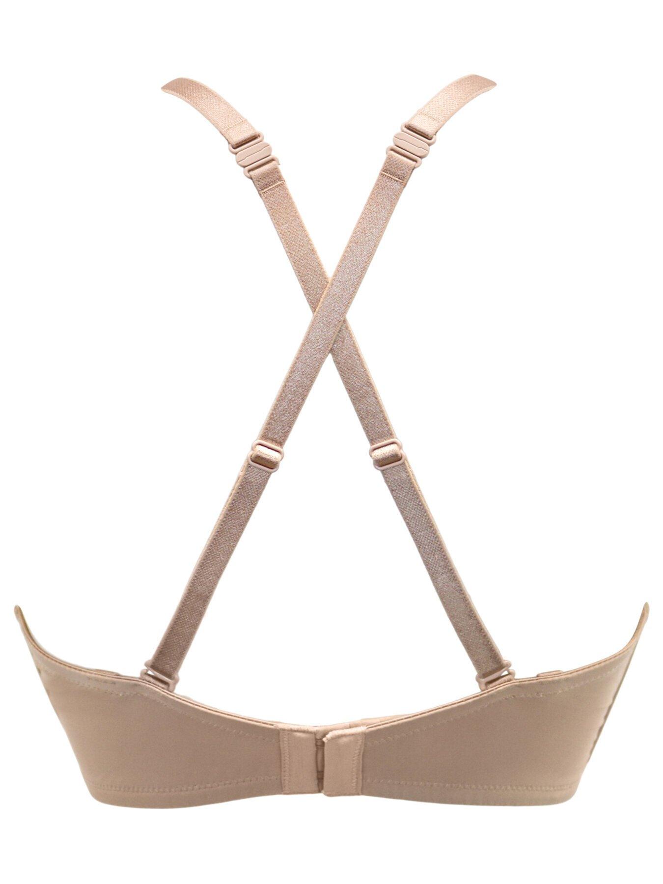  image of pour-moi-definitions-u-wire-plunge-low-back-push-up-bra-light-yellow