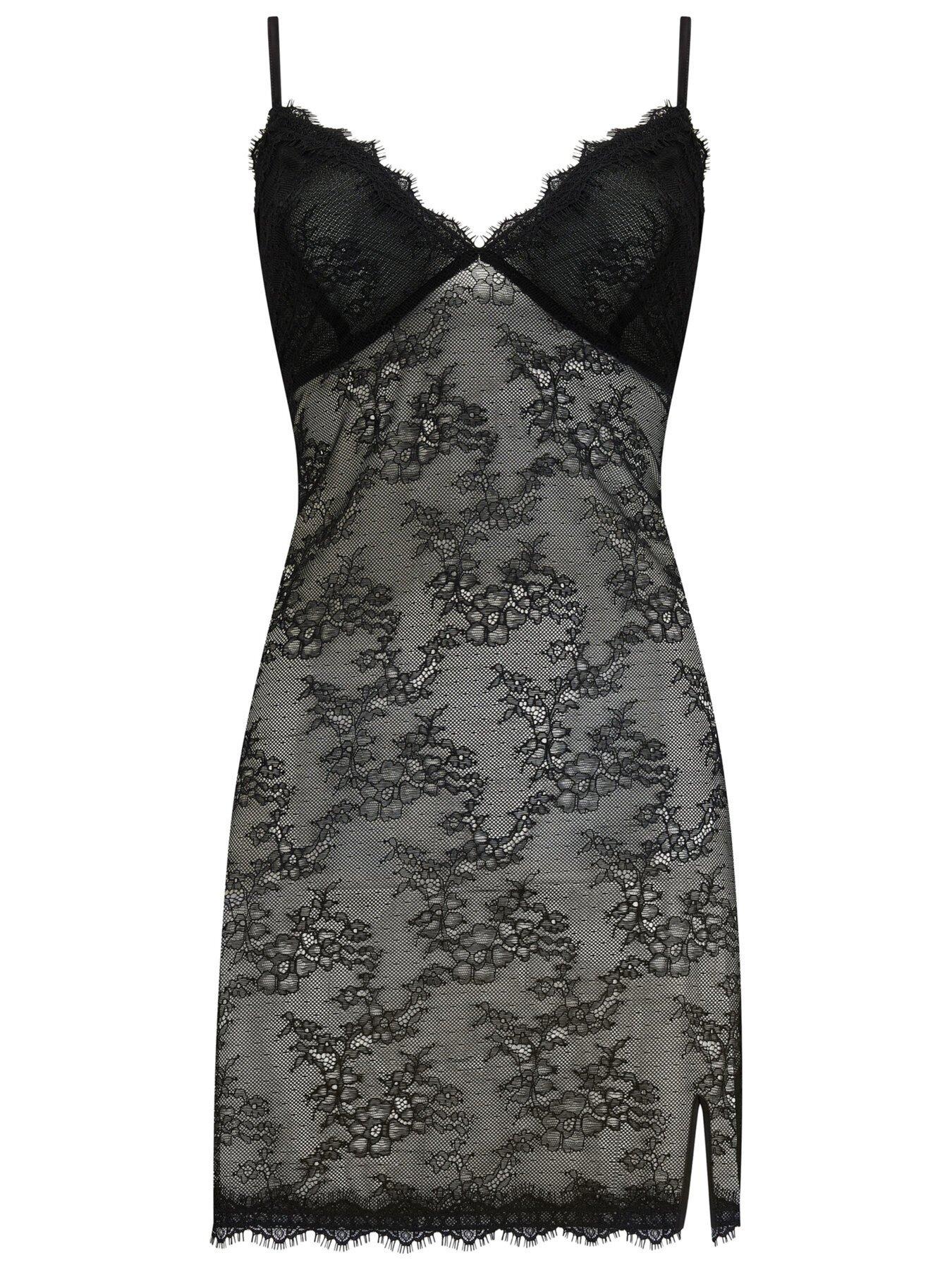 Image 3 of 4 of Pour Moi Boudoir Lace Split Hem Chemise