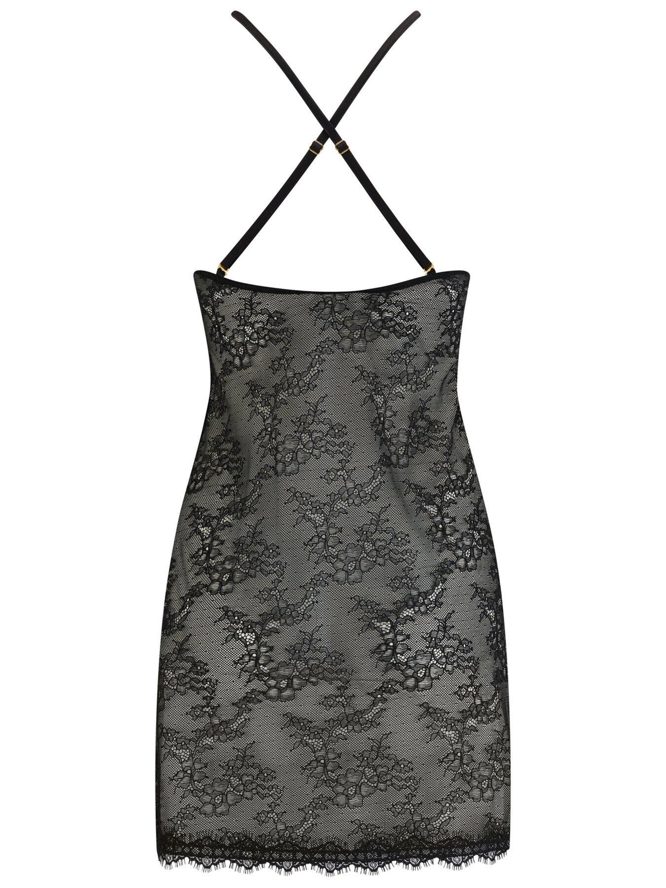 Image 4 of 4 of Pour Moi Boudoir Lace Split Hem Chemise