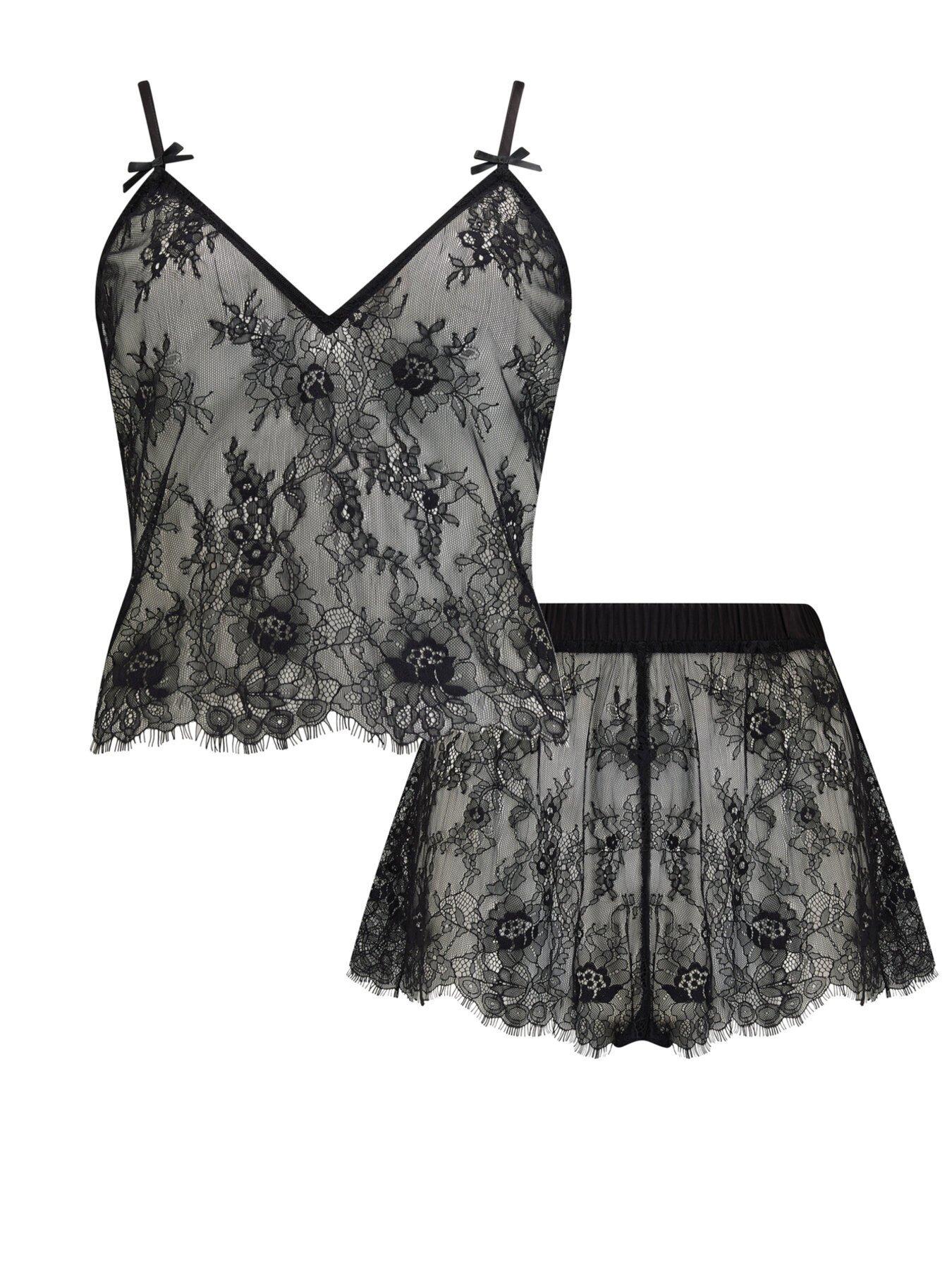  image of pour-moi-for-your-eyes-only-lace-cami-and-short-set