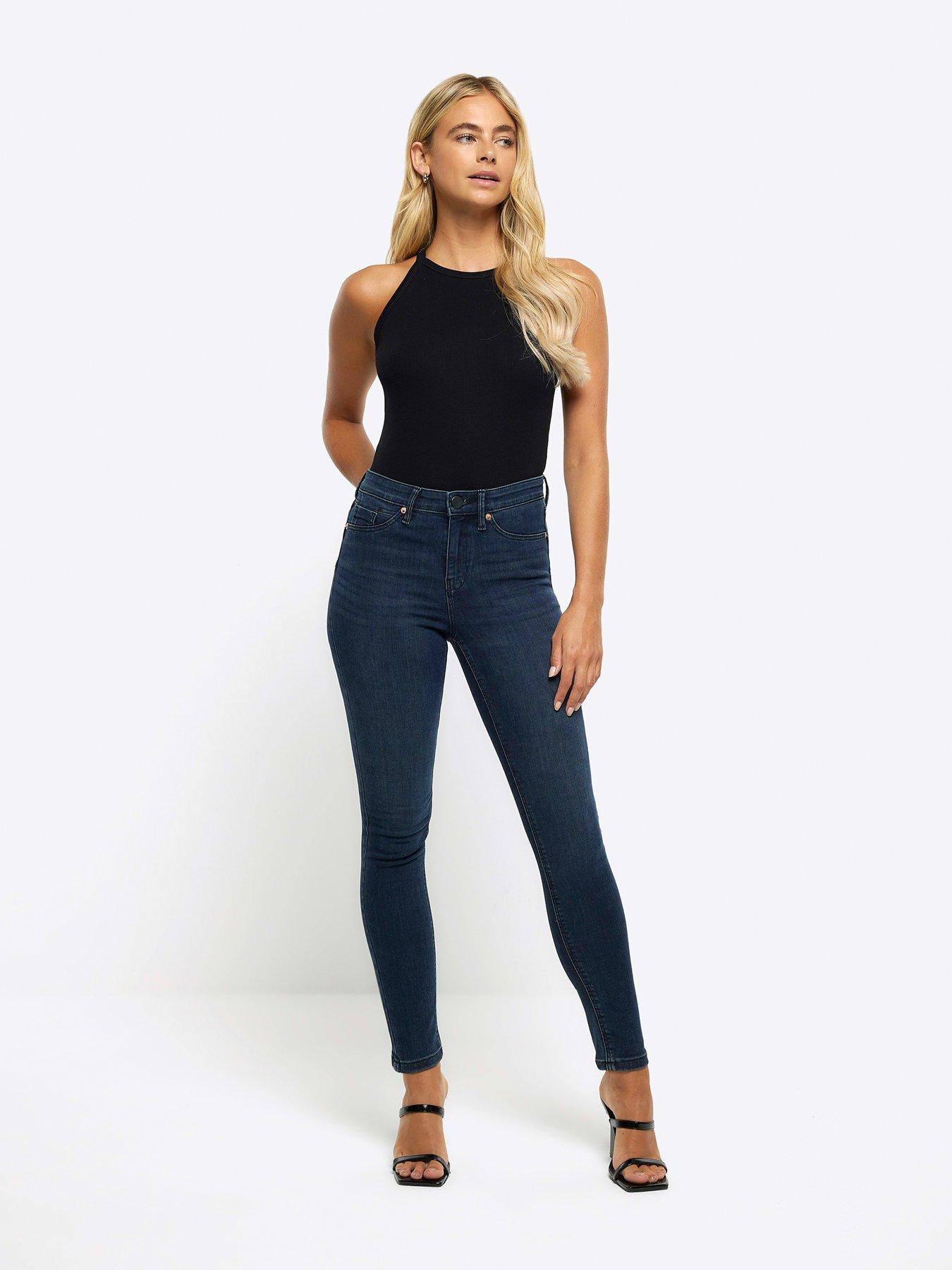 River Island Molly Mid Rise Super Skinny Fit Jeans - Blue