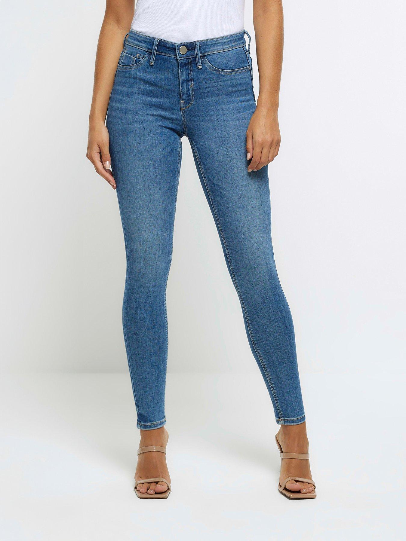 River Island Mid Rise Bum Sculpt Skinny Jeans - Blue