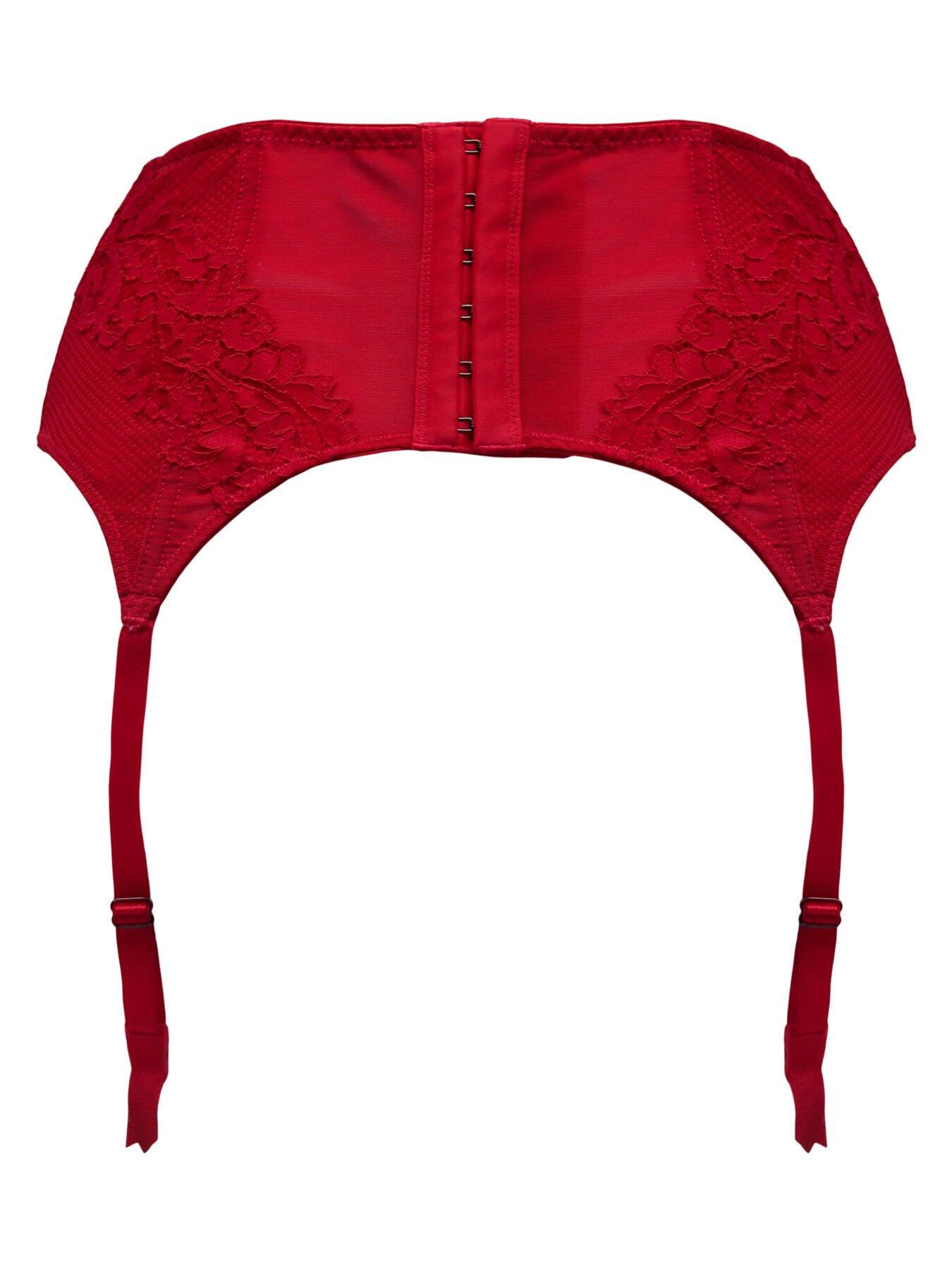  image of pour-moi-lavish-deep-suspender-red