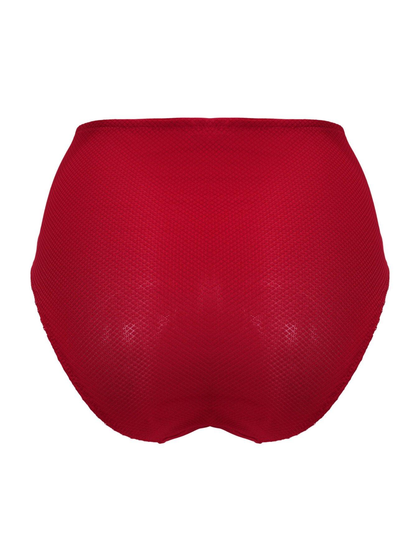  image of pour-moi-lavish-high-waist-high-leg-brief-red