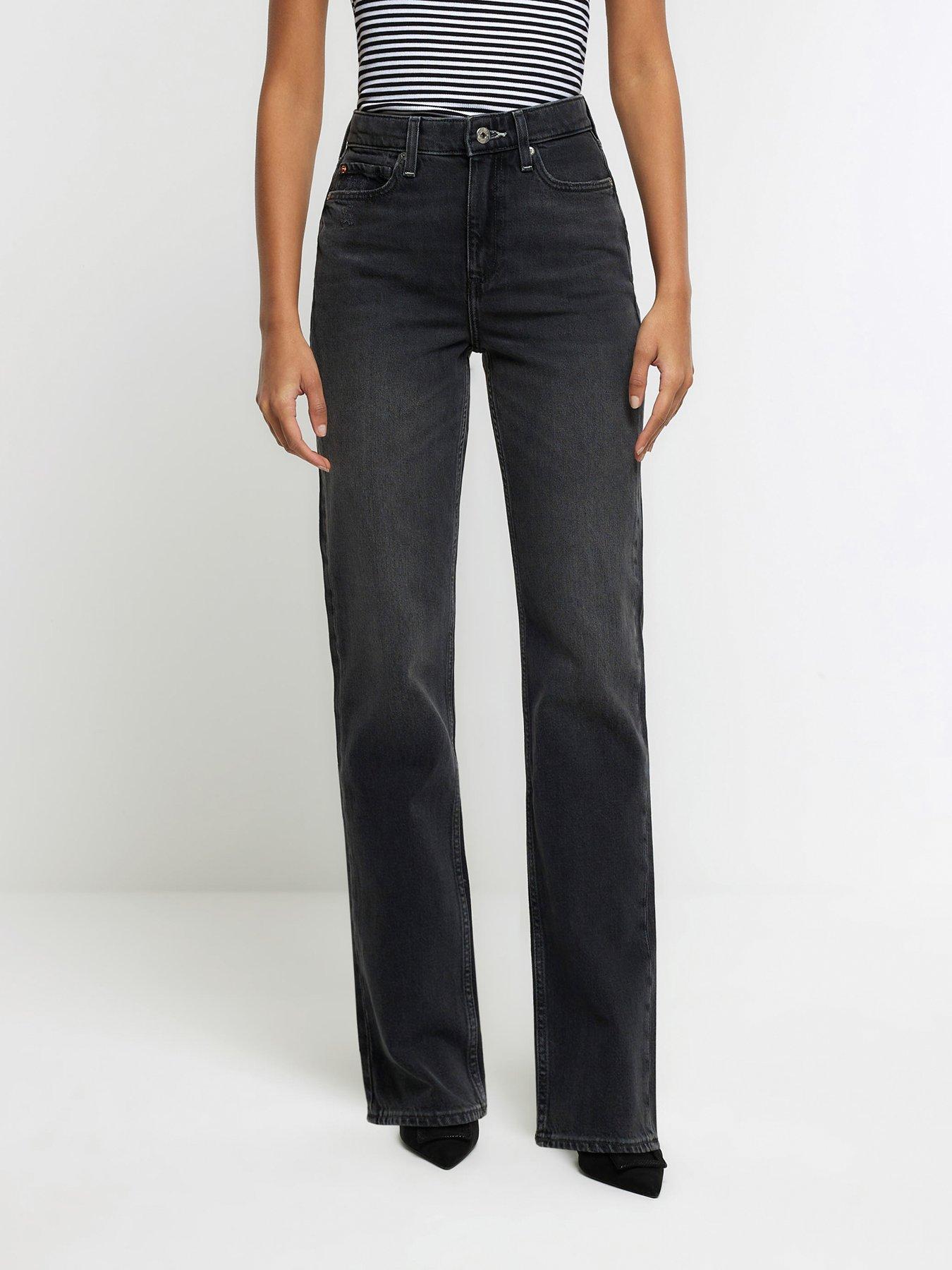 River Island High Waisted Stove Pipe Straight Jeans