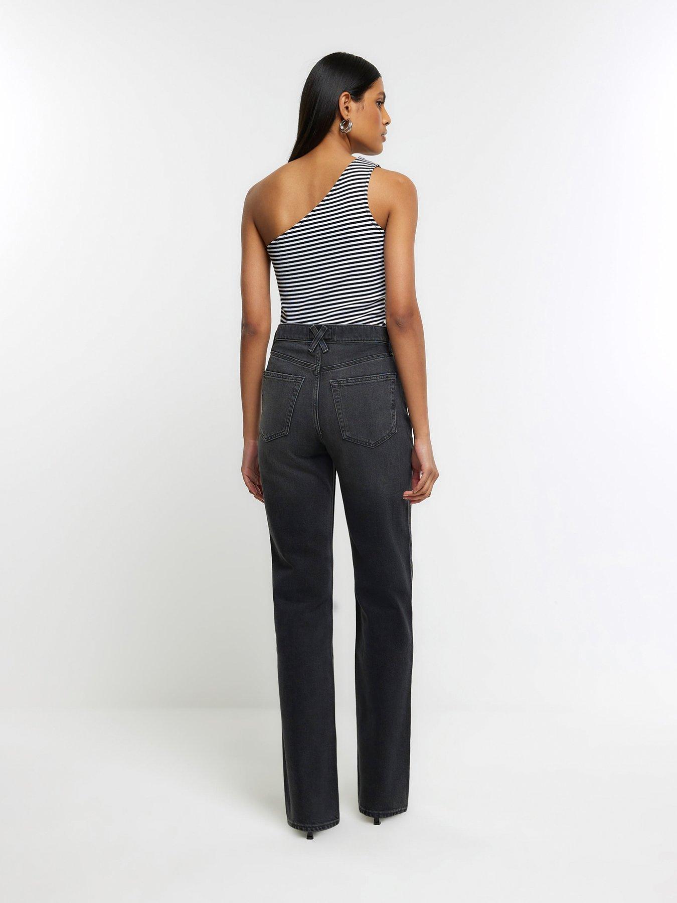 River Island High Waisted Stove Pipe Straight Jeans