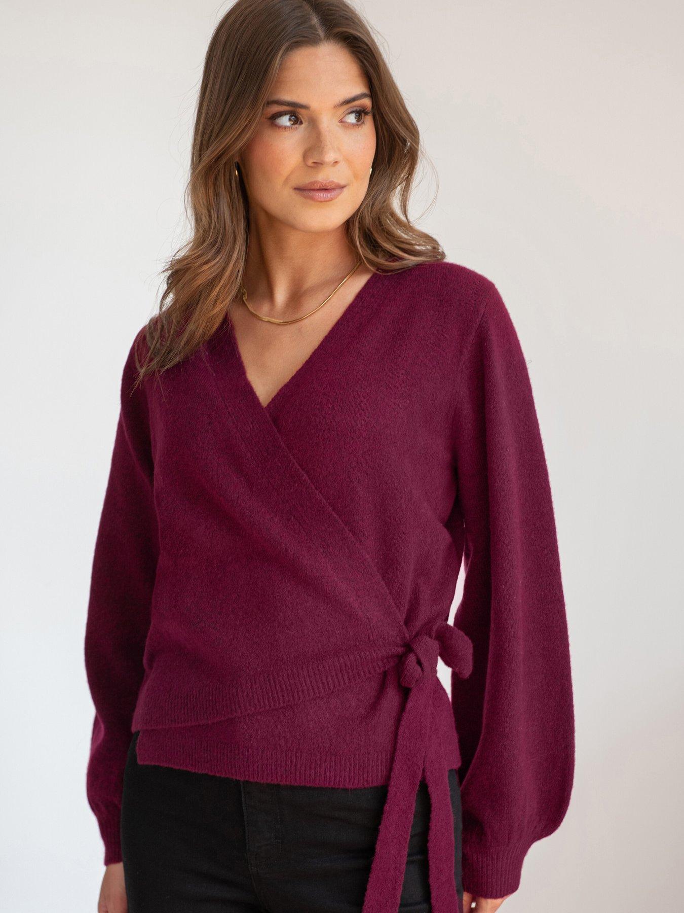 V neck outlet wrap jumper