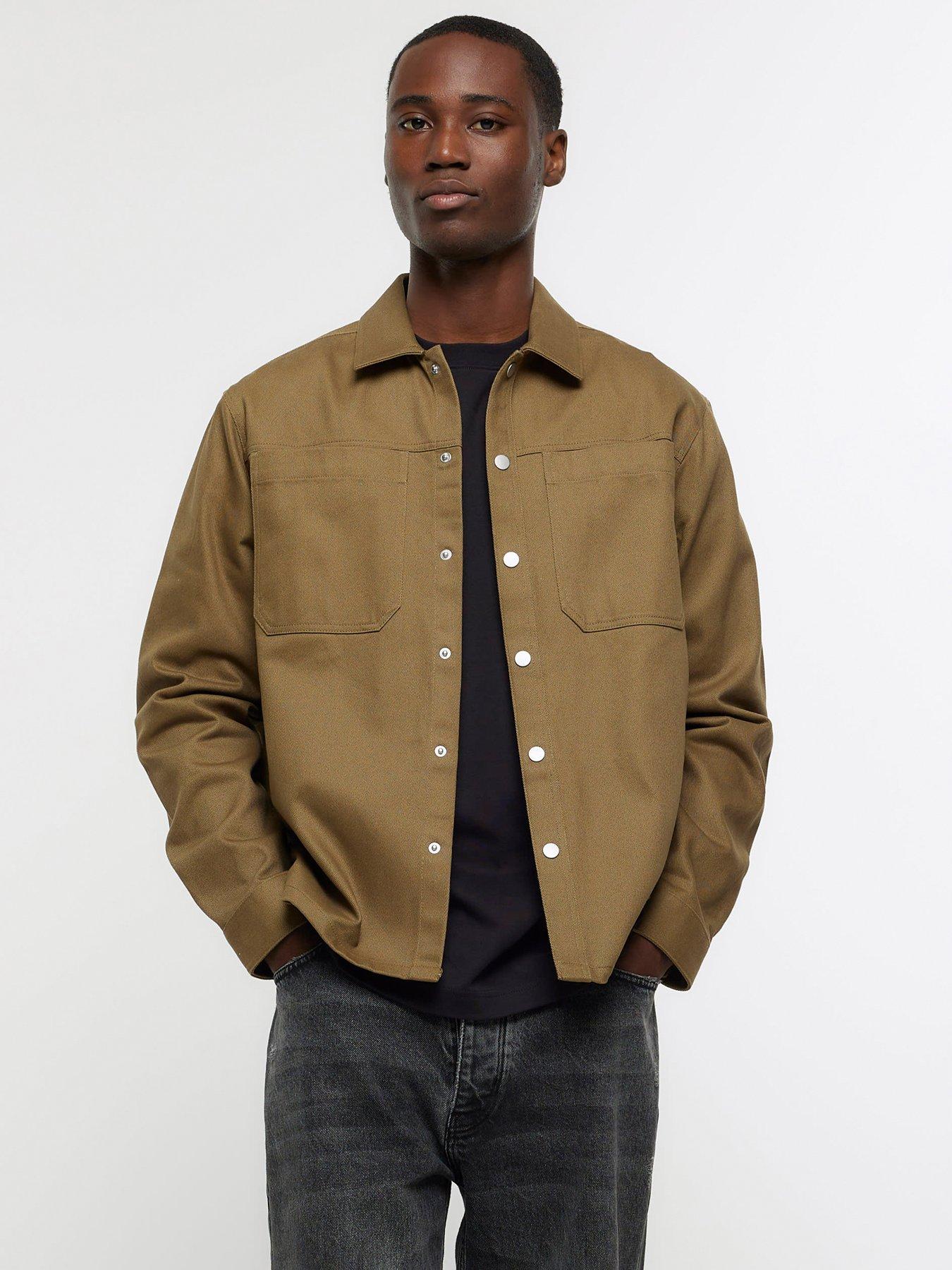 River Island Regular Fit Popper Front Overshirt | littlewoods.com