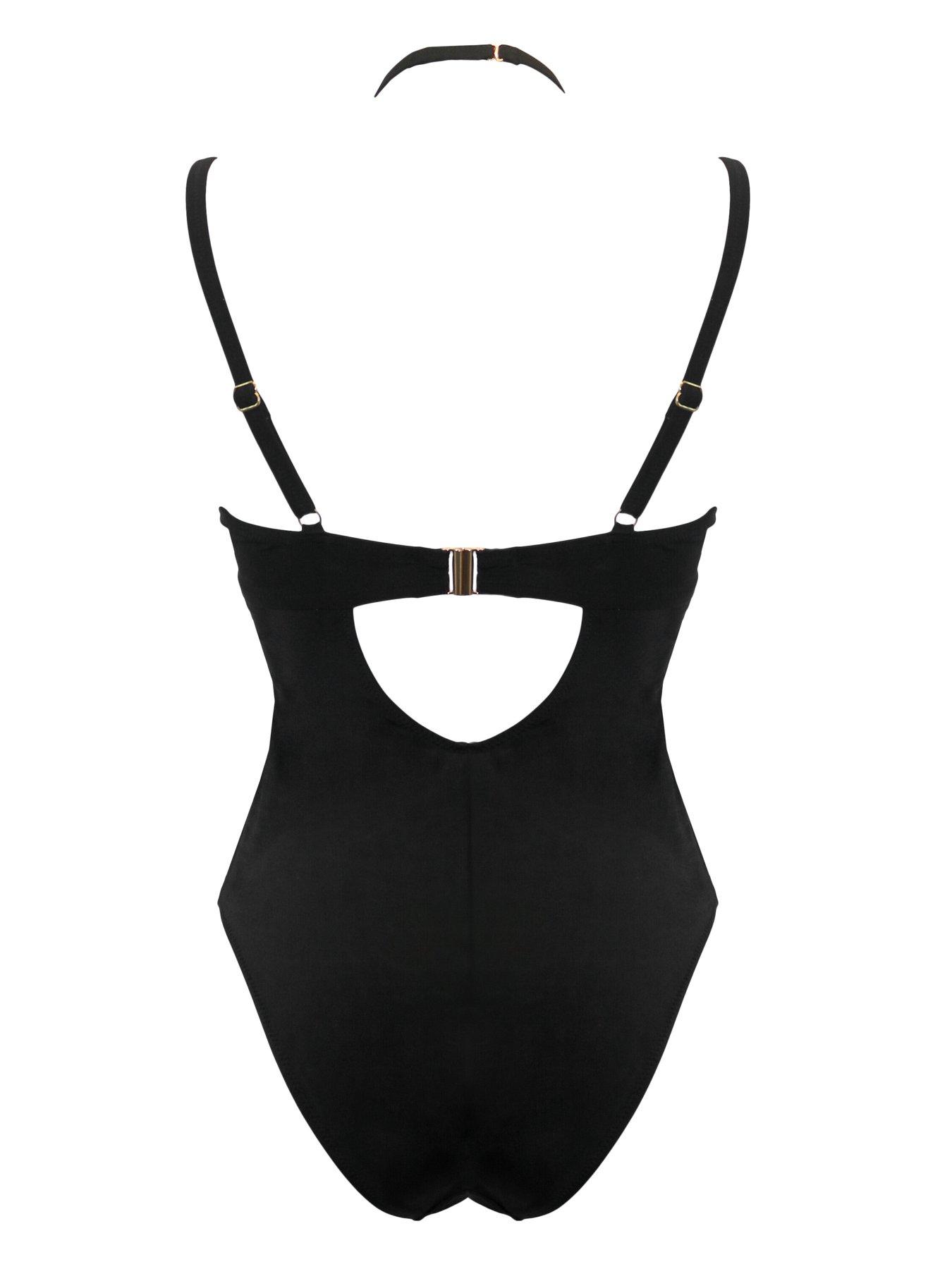  image of pour-moi-sydney-double-strap-underwired-swimsuit-black