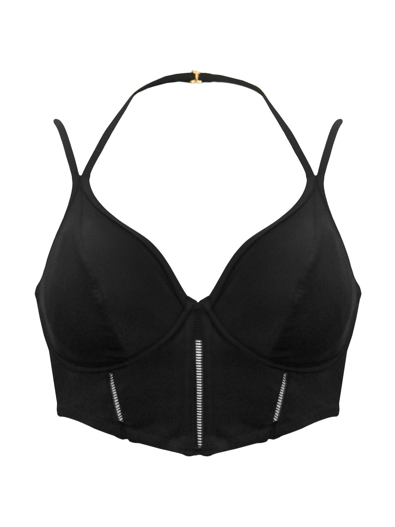 Image 3 of 4 of Pour Moi Sydney Double Strap Underwired Longline Top - Black