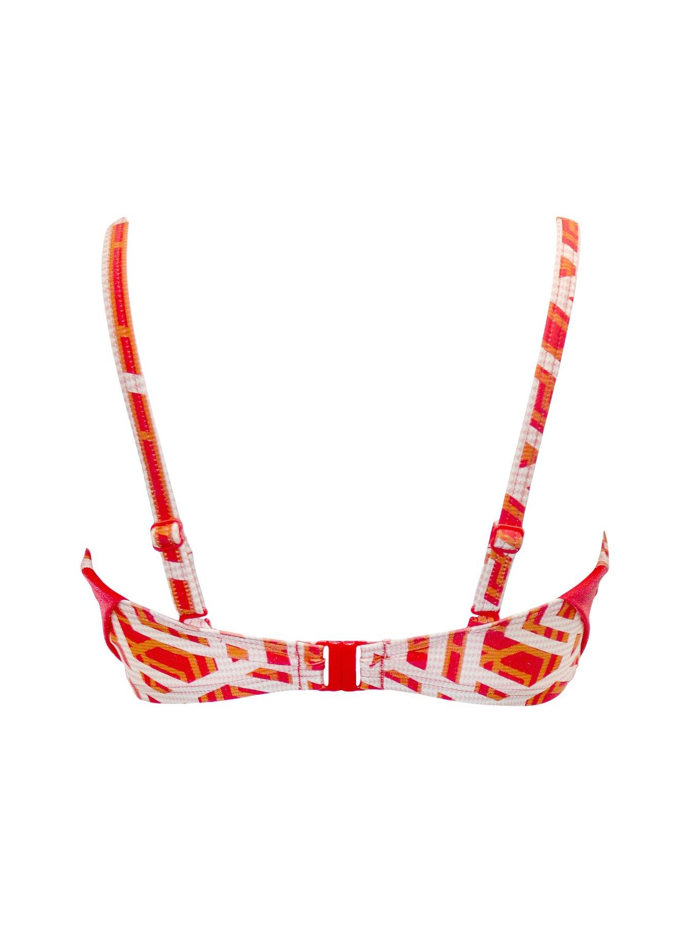 Image 3 of 3 of Pour Moi Casablanca Underwired Removable Straps Scarf Top - Orange