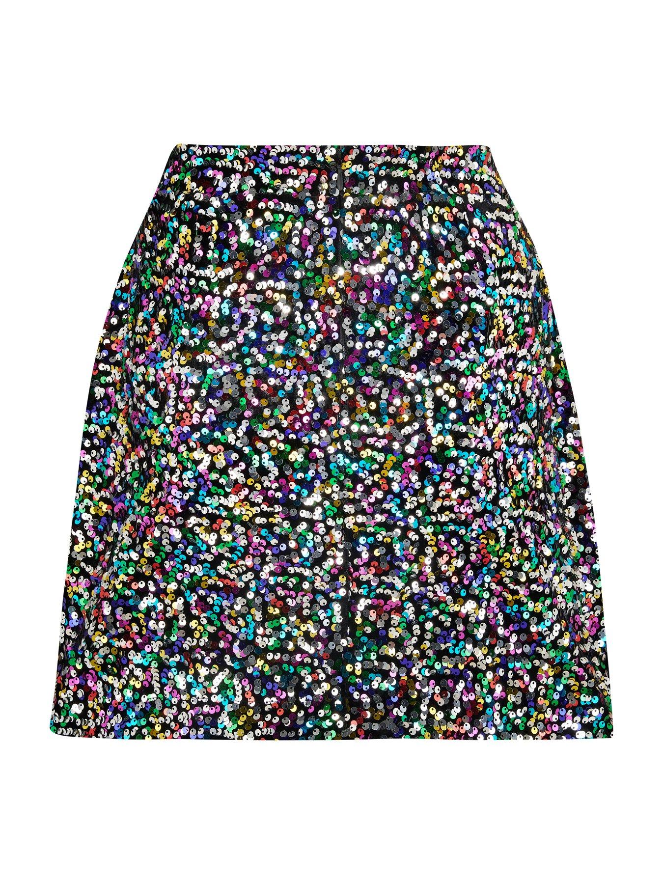 Multi sequin mini outlet skirt