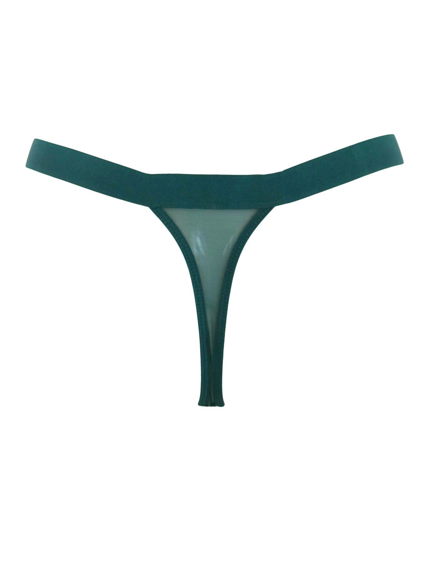 Image 4 of 4 of Pour Moi India Embroidery Thong - Green
