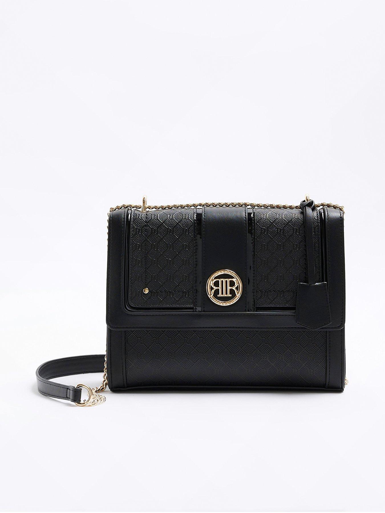 Black shoulder bag river island hot sale