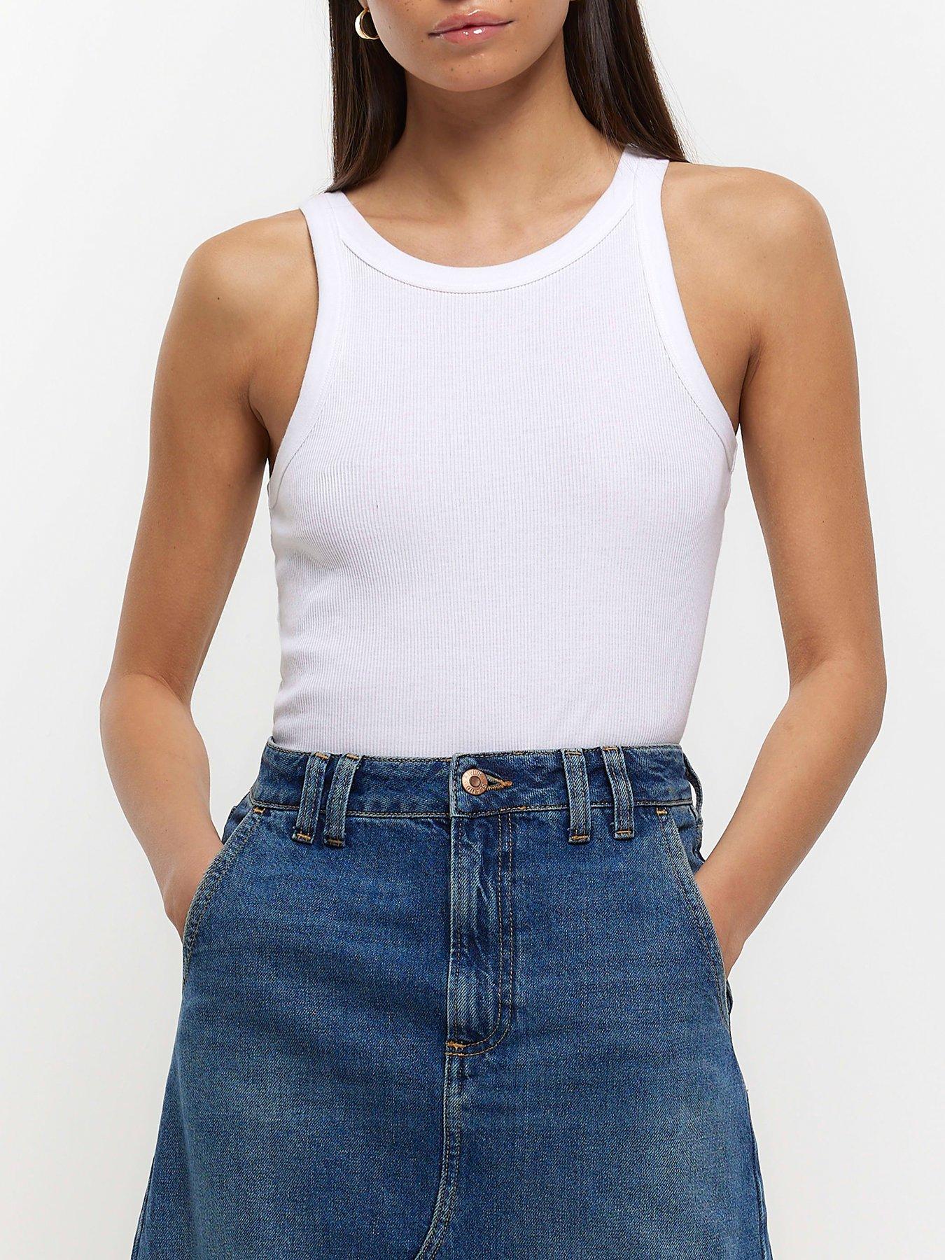 River Island Rib Racer Vest Top Multipack