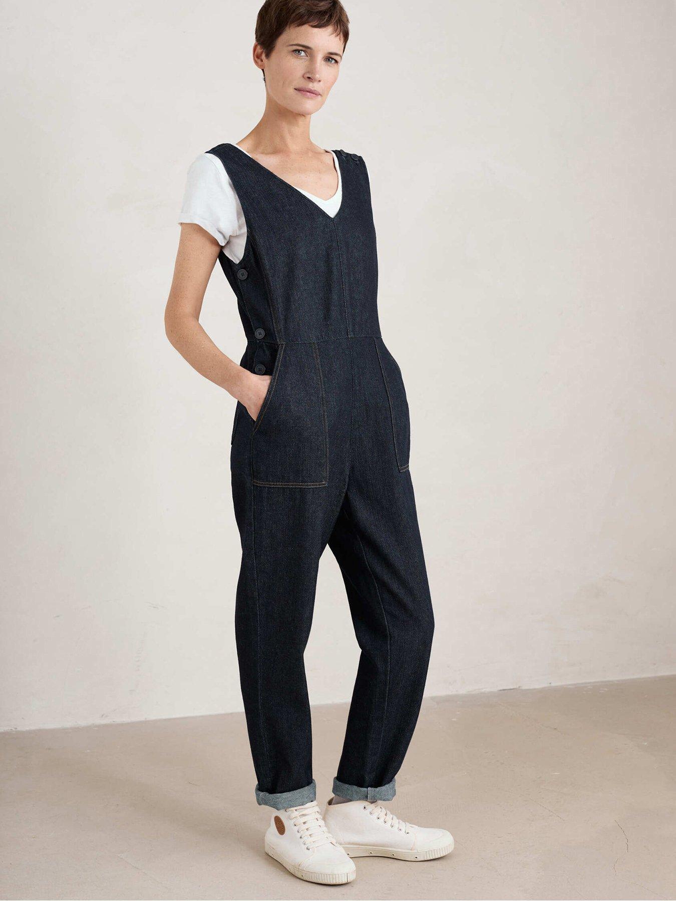 Seasalt Cornwall Gilley Sleeveless Denim Dungarees