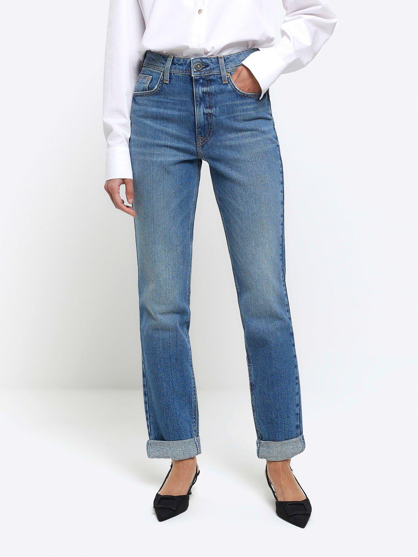 undefined High Waisted Bum Sculpt Mom Jeans - Blue