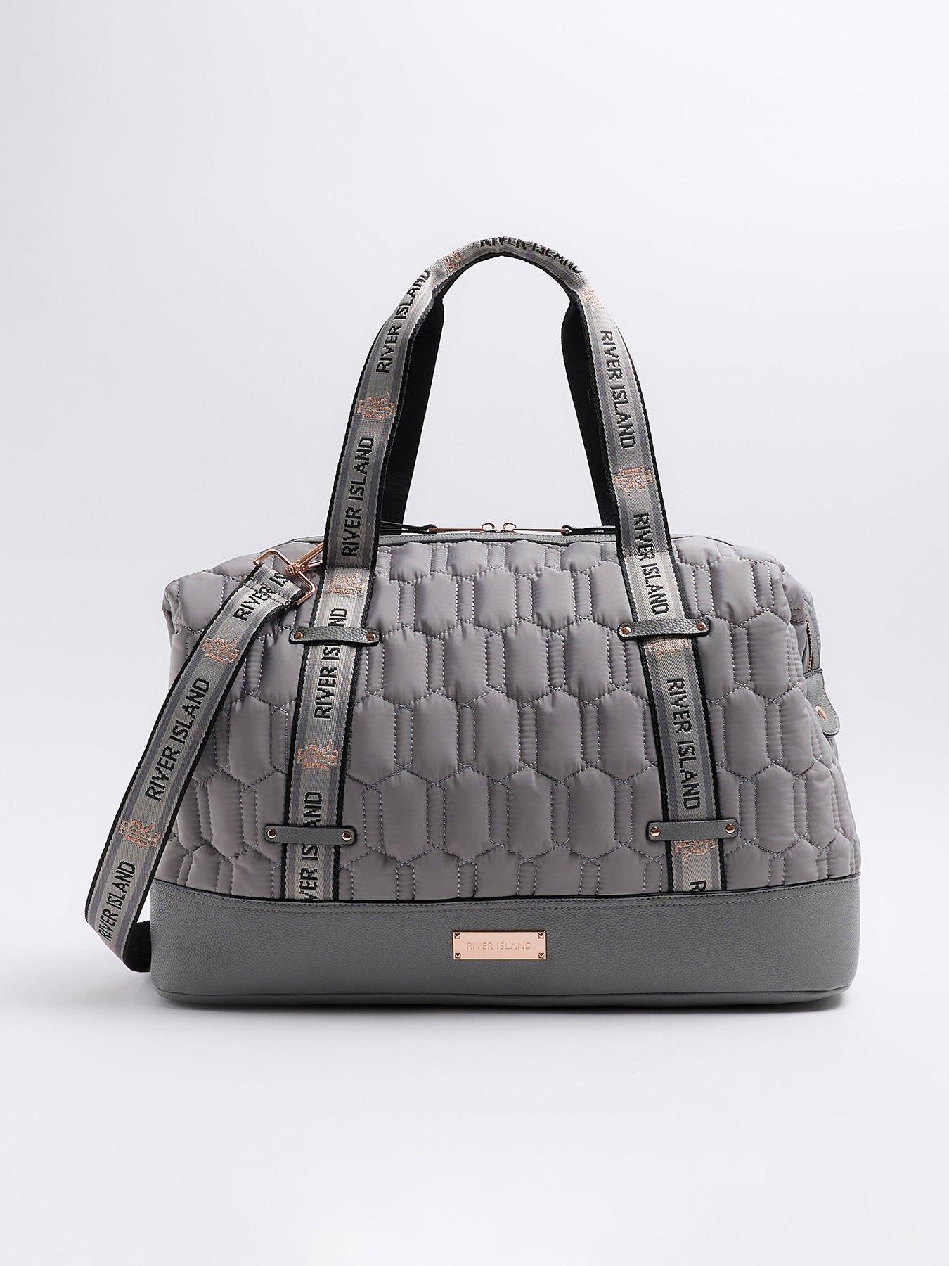 river island quilted webbing travel bag