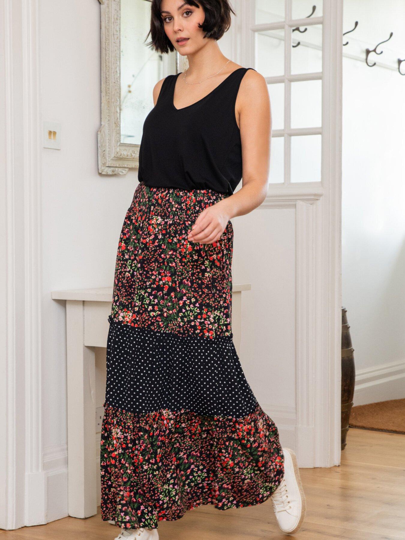pour-moi-tahlia-tiered-woven-maxi-skirt-blackmulti