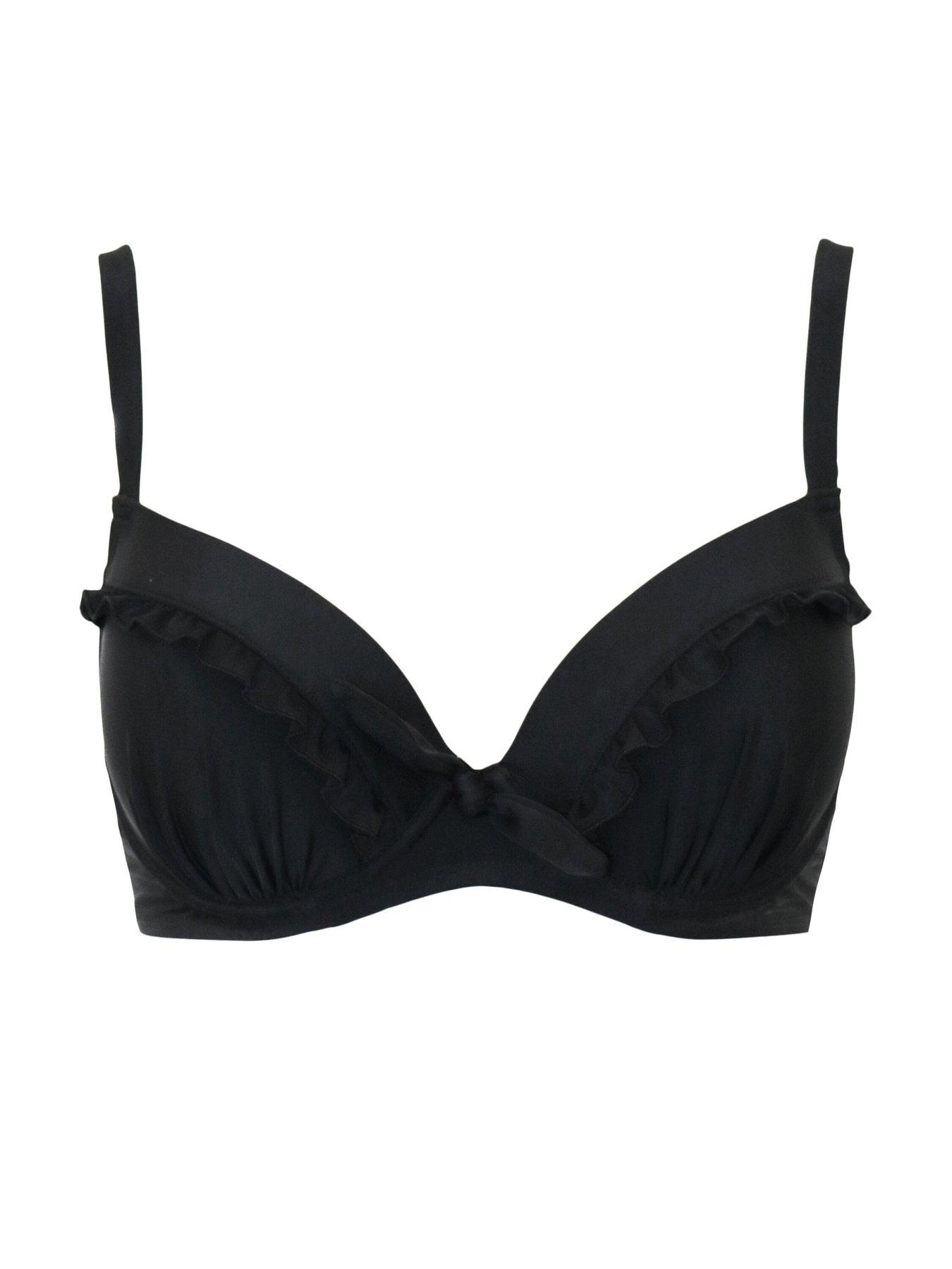 Image 4 of 4 of Pour Moi Bermuda Underwired Padded Frill Top - Black