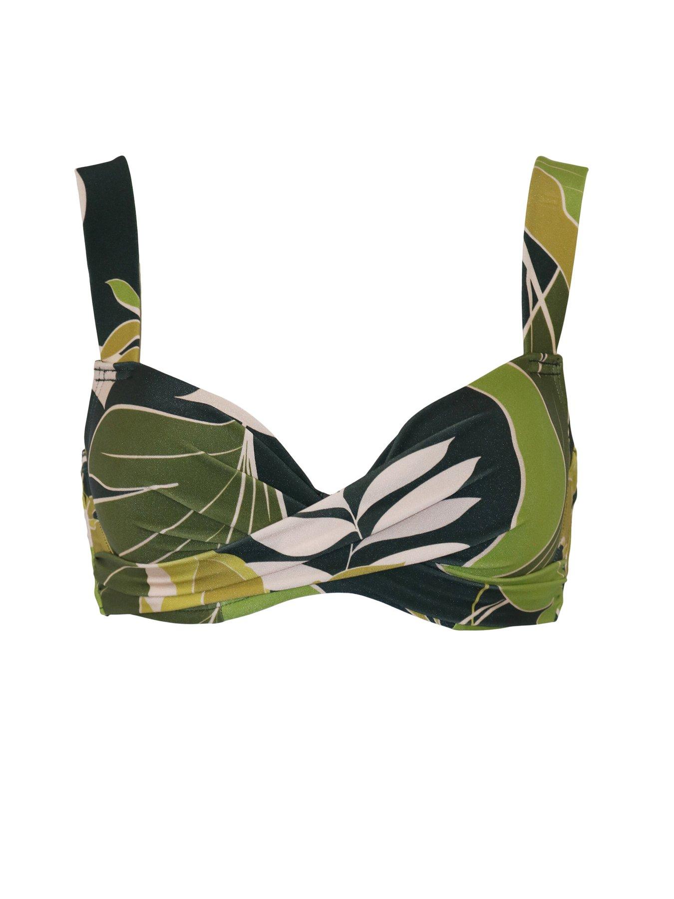  image of pour-moi-dolce-vita-lightly-padded-twist-front-bikini-top-green