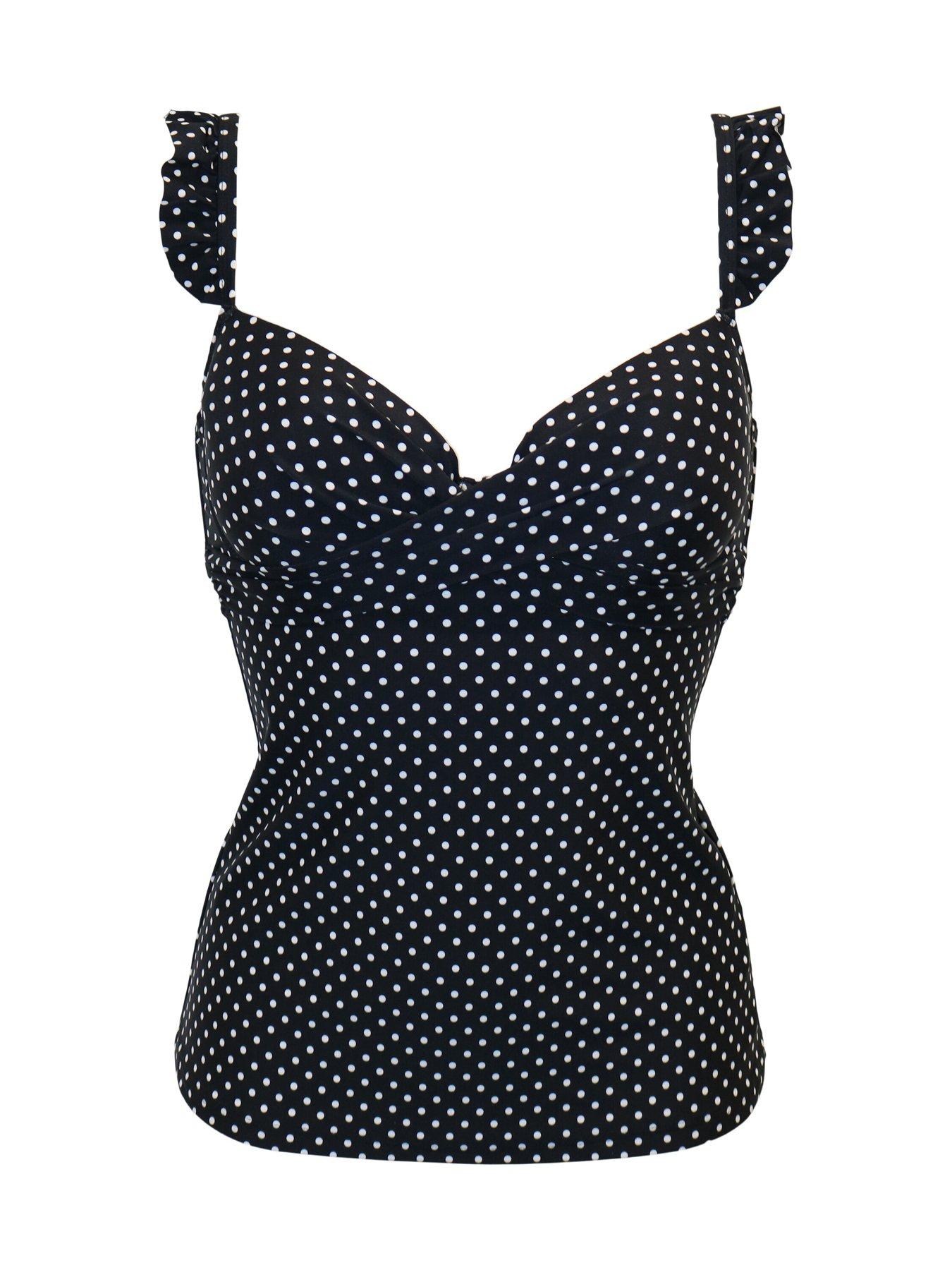 Image 3 of 4 of Pour Moi Sicily Lightly Padded Underwired Tankini Top - Black/White