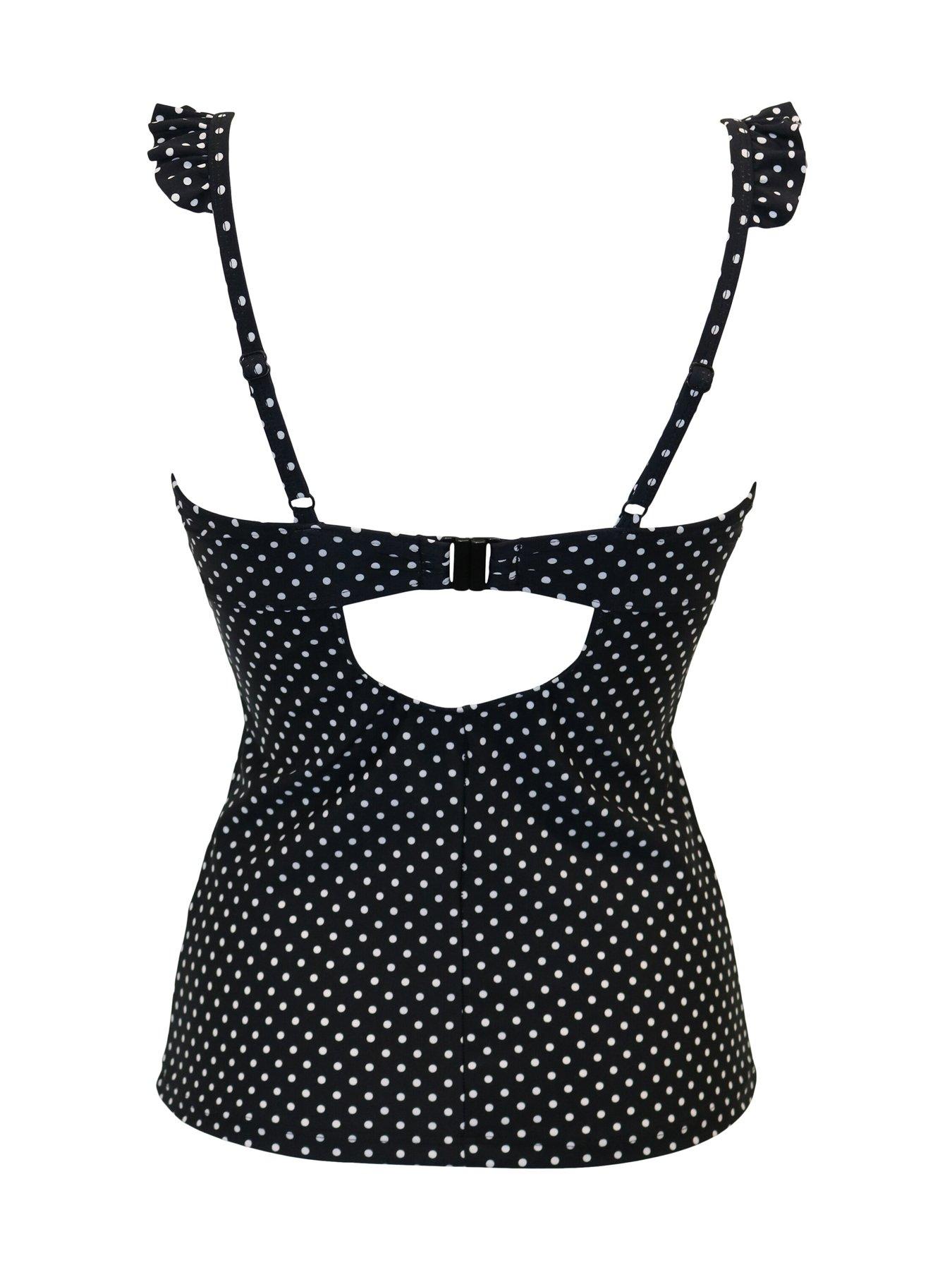 Image 4 of 4 of Pour Moi Sicily Lightly Padded Underwired Tankini Top - Black/White