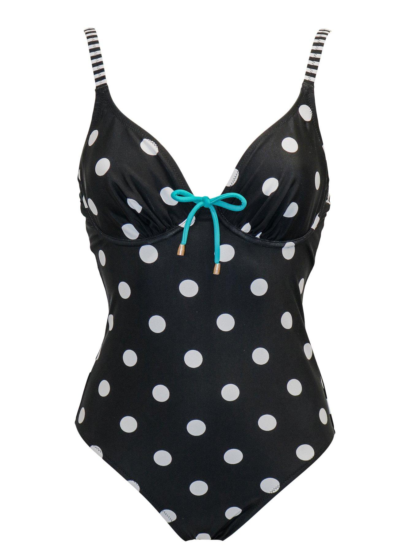  image of pour-moi-beach-house-underwired-swimsuit-blackmulti