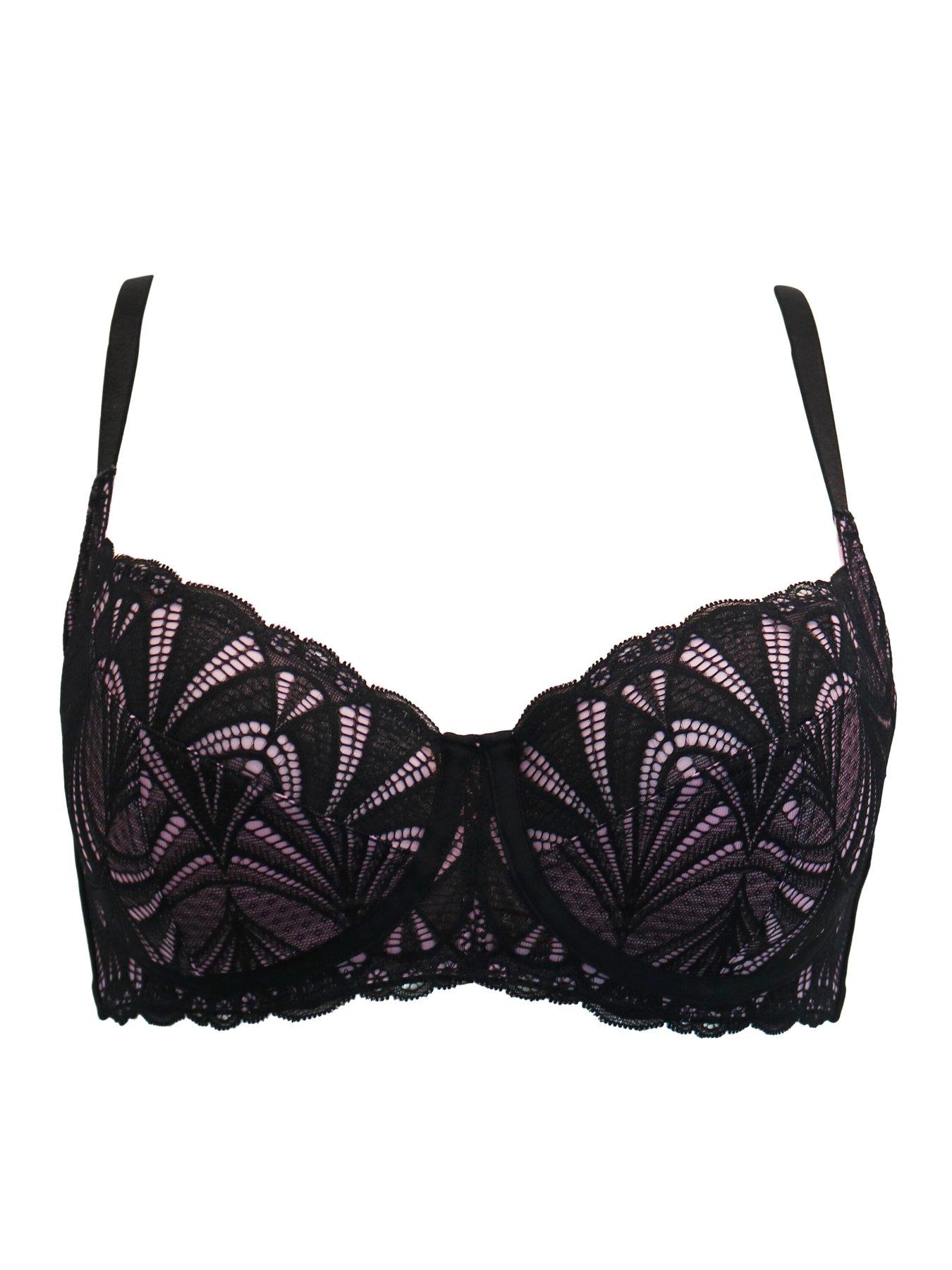  image of pour-moi-new-romance-non-padded-underwired-full-cup-bra-blackmulti