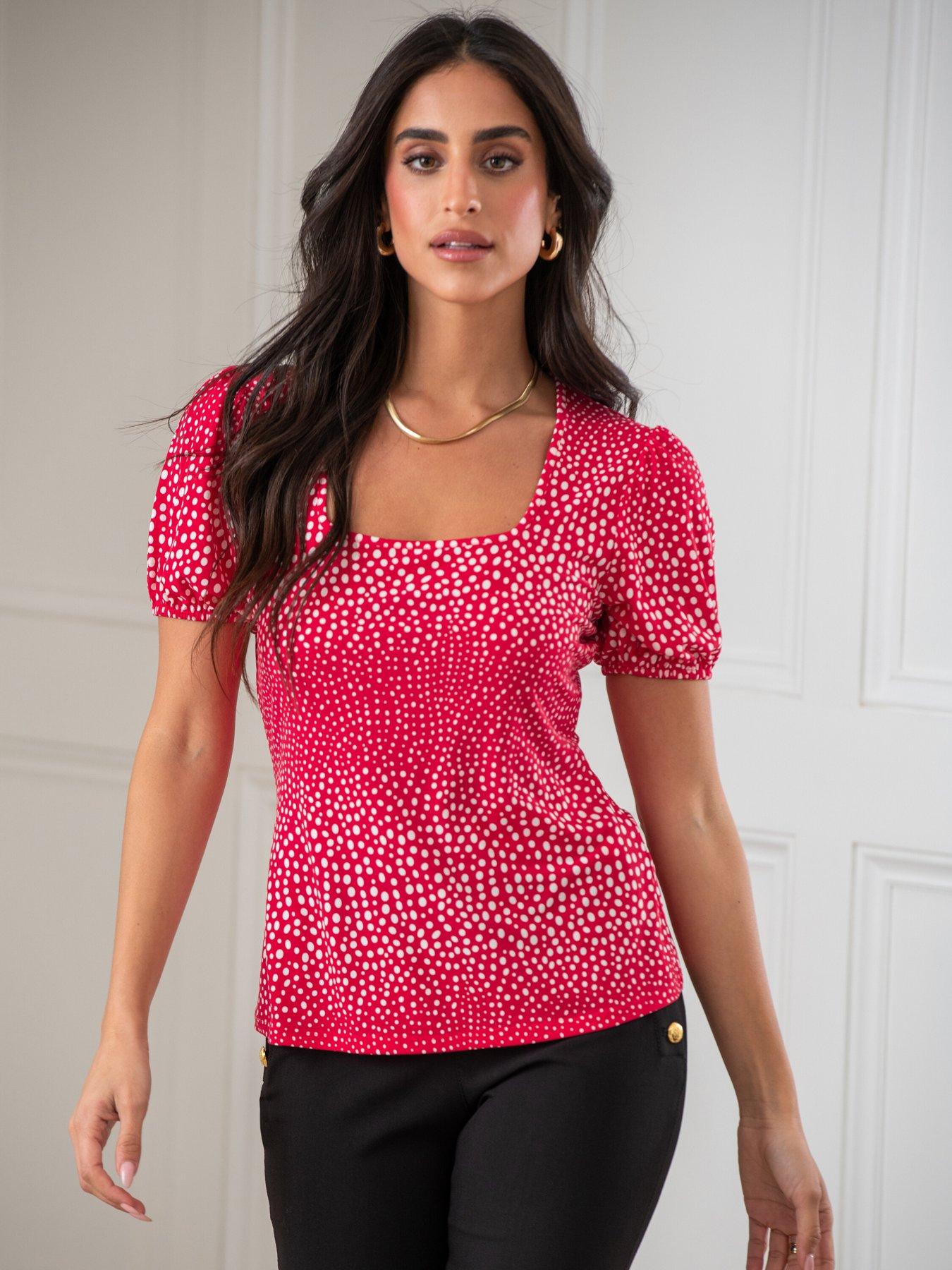 pour-moi-birdie-square-neck-slinky-puff-sleeve-stretch-top-multi