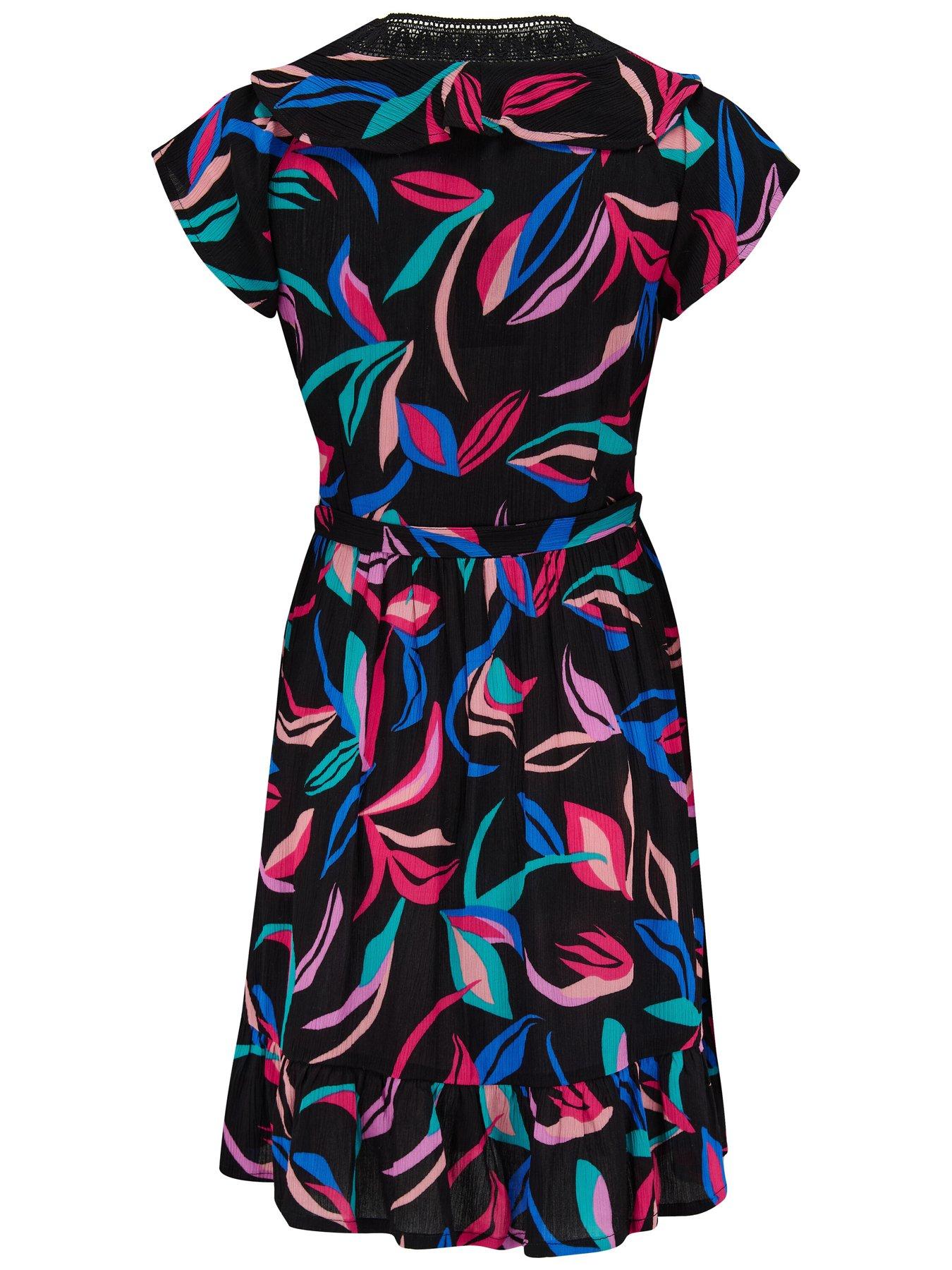  image of pour-moi-crinkle-frill-wrap-beach-dress-withnbsp-lenzingtrade-ecoverotrade-viscose-fibresnbsp--multi