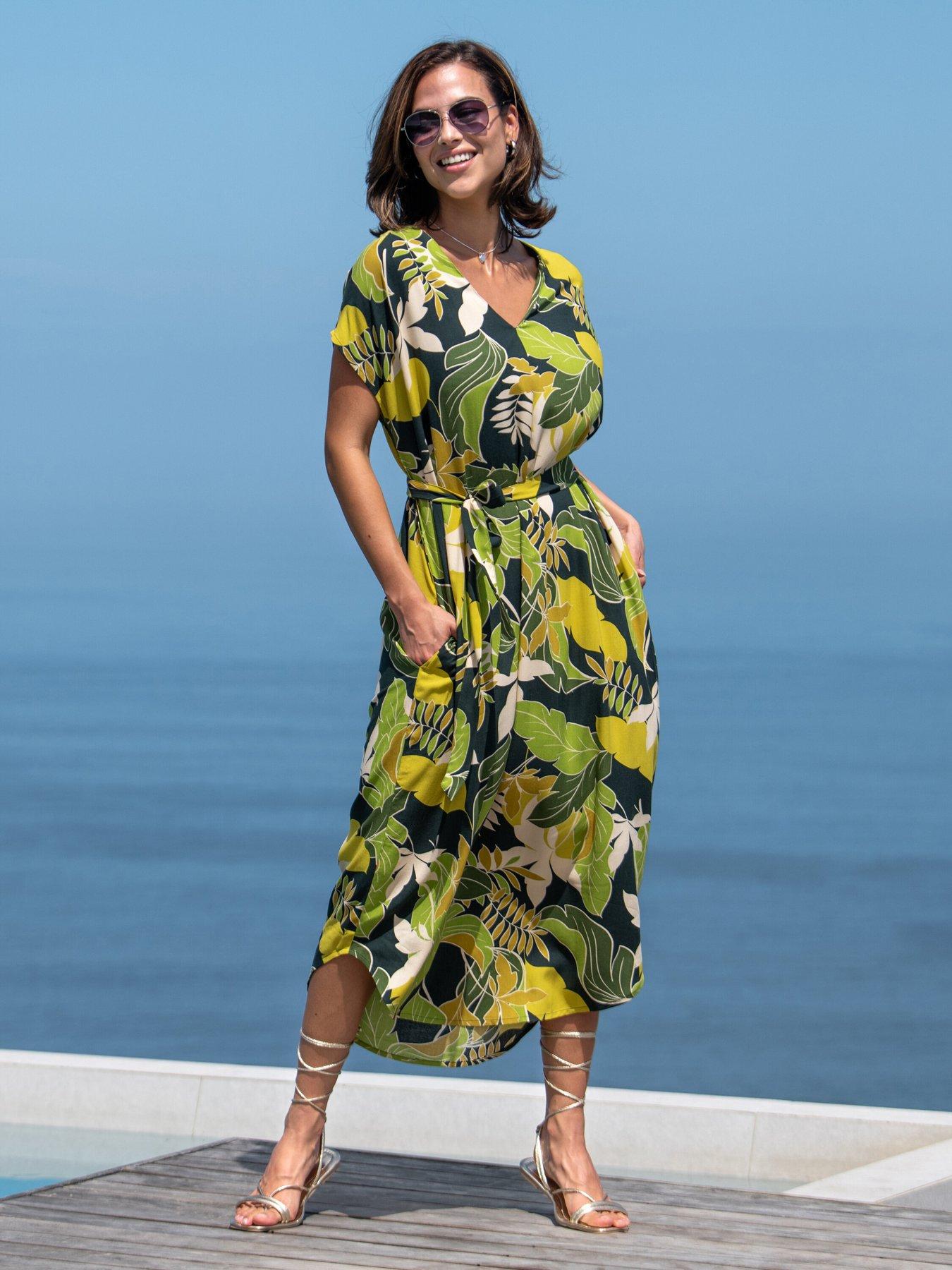 Image 1 of 4 of Pour Moi Belted Beach Kaftan Dress