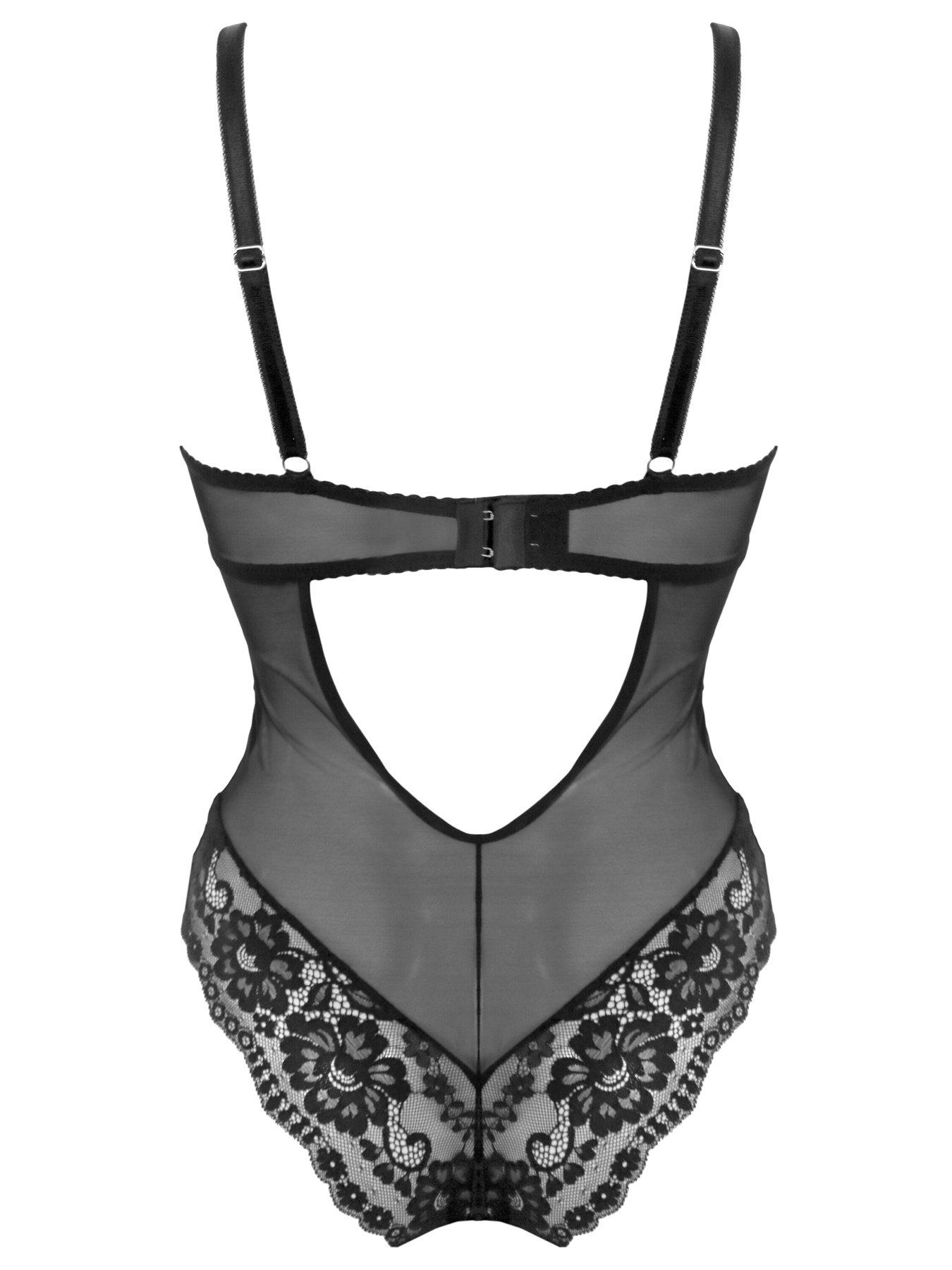 Image 4 of 4 of Pour Moi Fleur Half Padded Underwired Body - Black