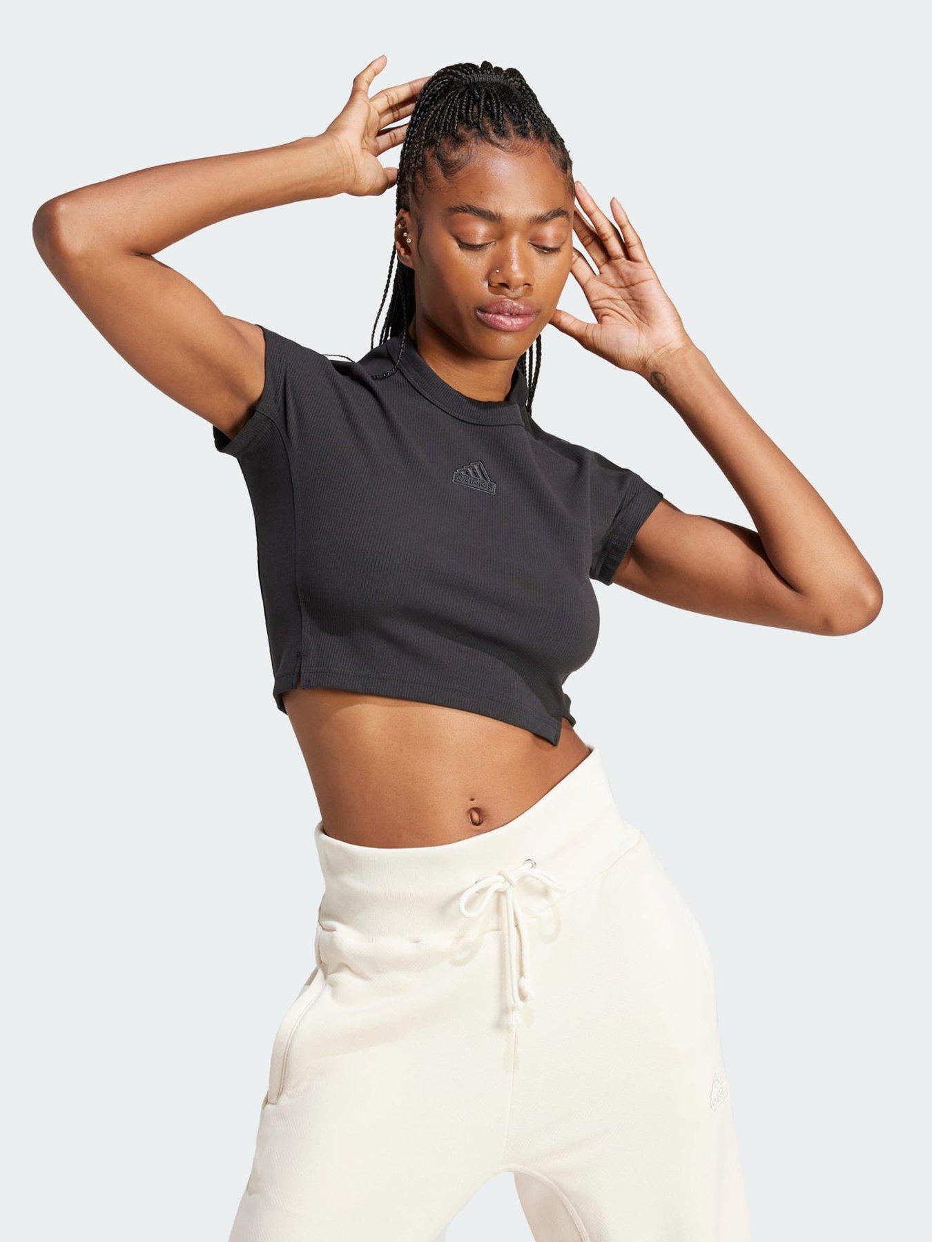 undefined Lounge Ribbed Crop Tee