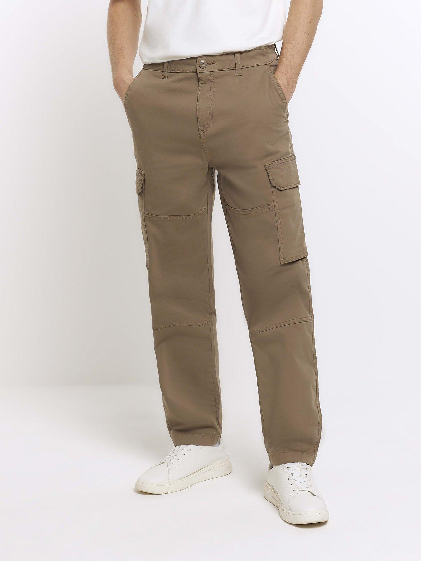 river-island-regular-fit-utility-cargo-trousers-natural