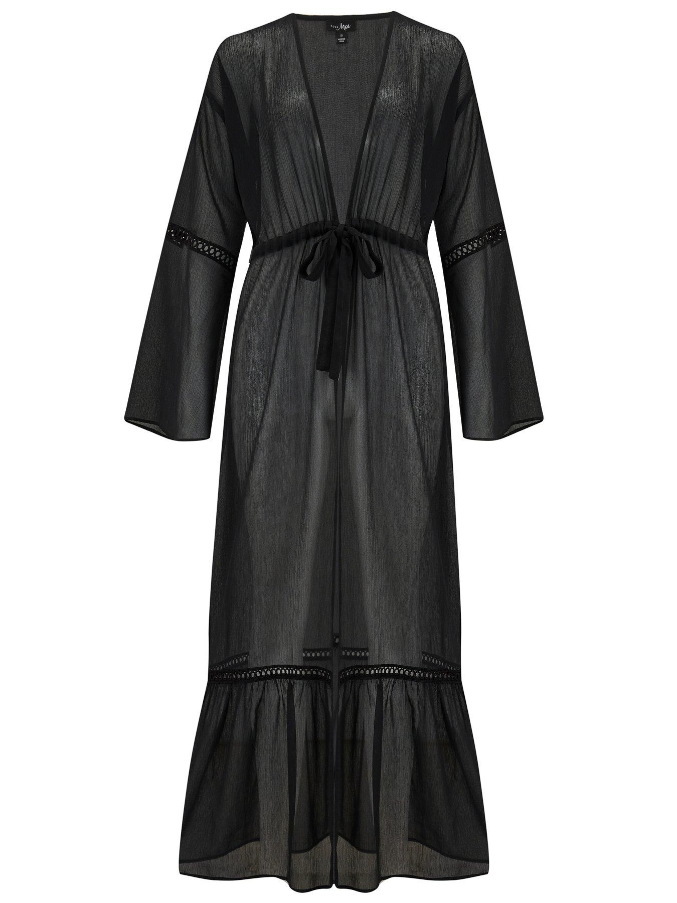 Image 3 of 4 of Pour Moi Long Sleeve Chiffon Maxi Beach Kimono