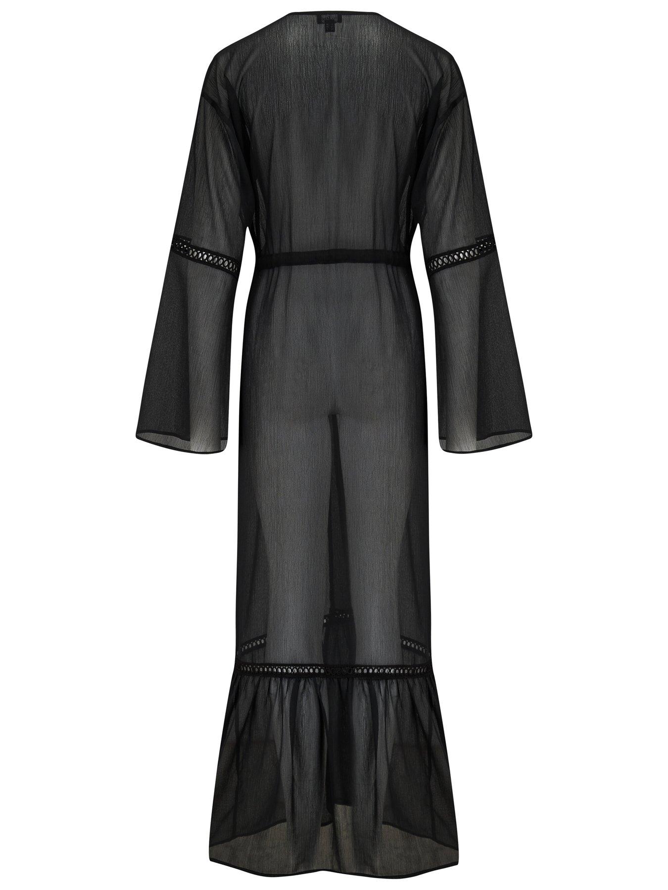 Image 4 of 4 of Pour Moi Long Sleeve Chiffon Maxi Beach Kimono