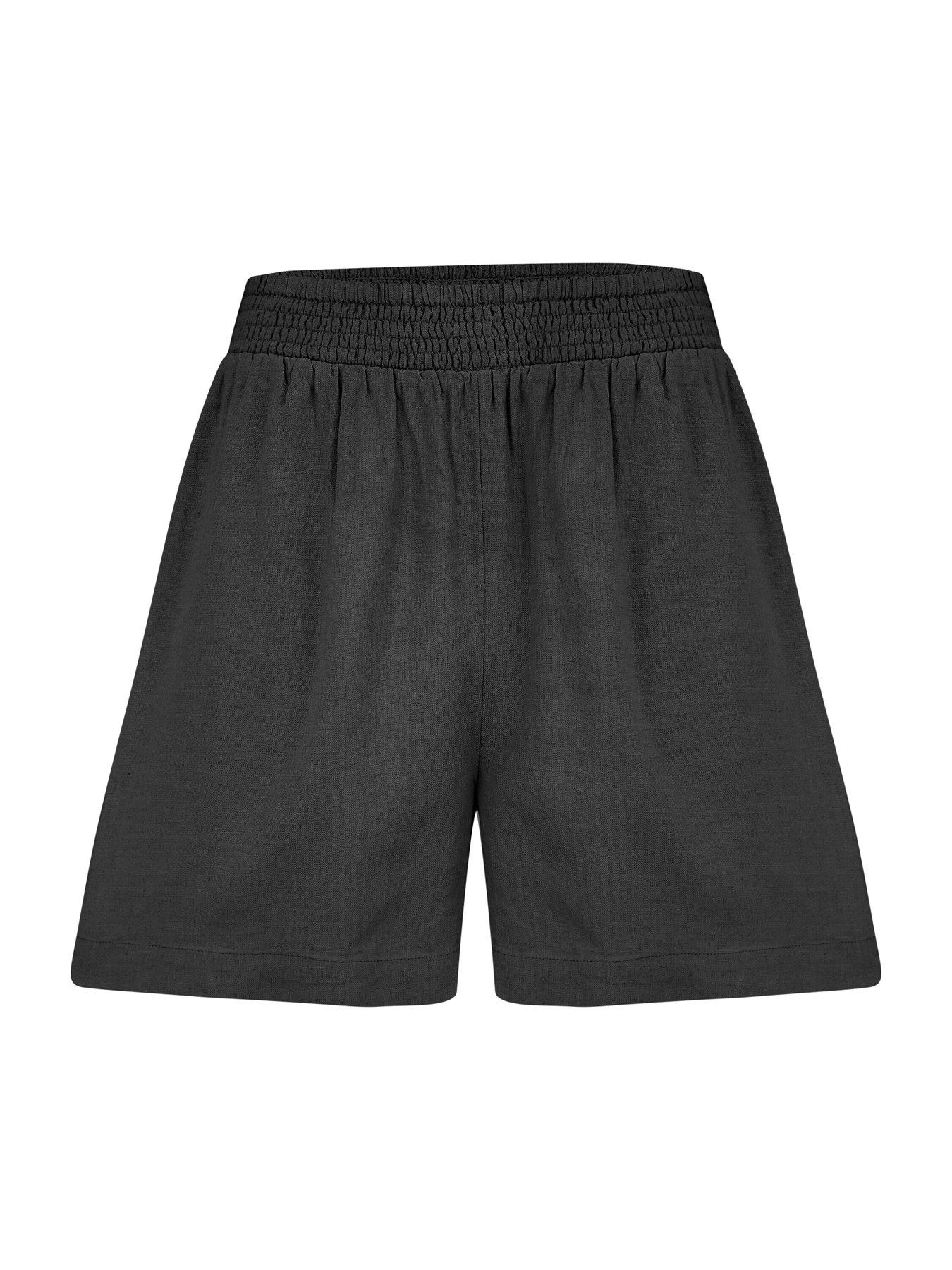  image of pour-moi-bree-high-waist-linen-blend-elasticated-short