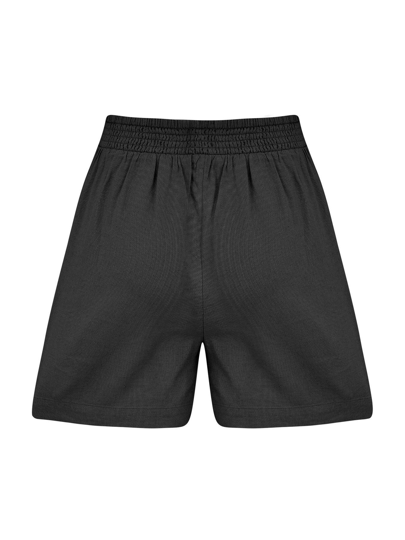  image of pour-moi-bree-high-waist-linen-blend-elasticated-short