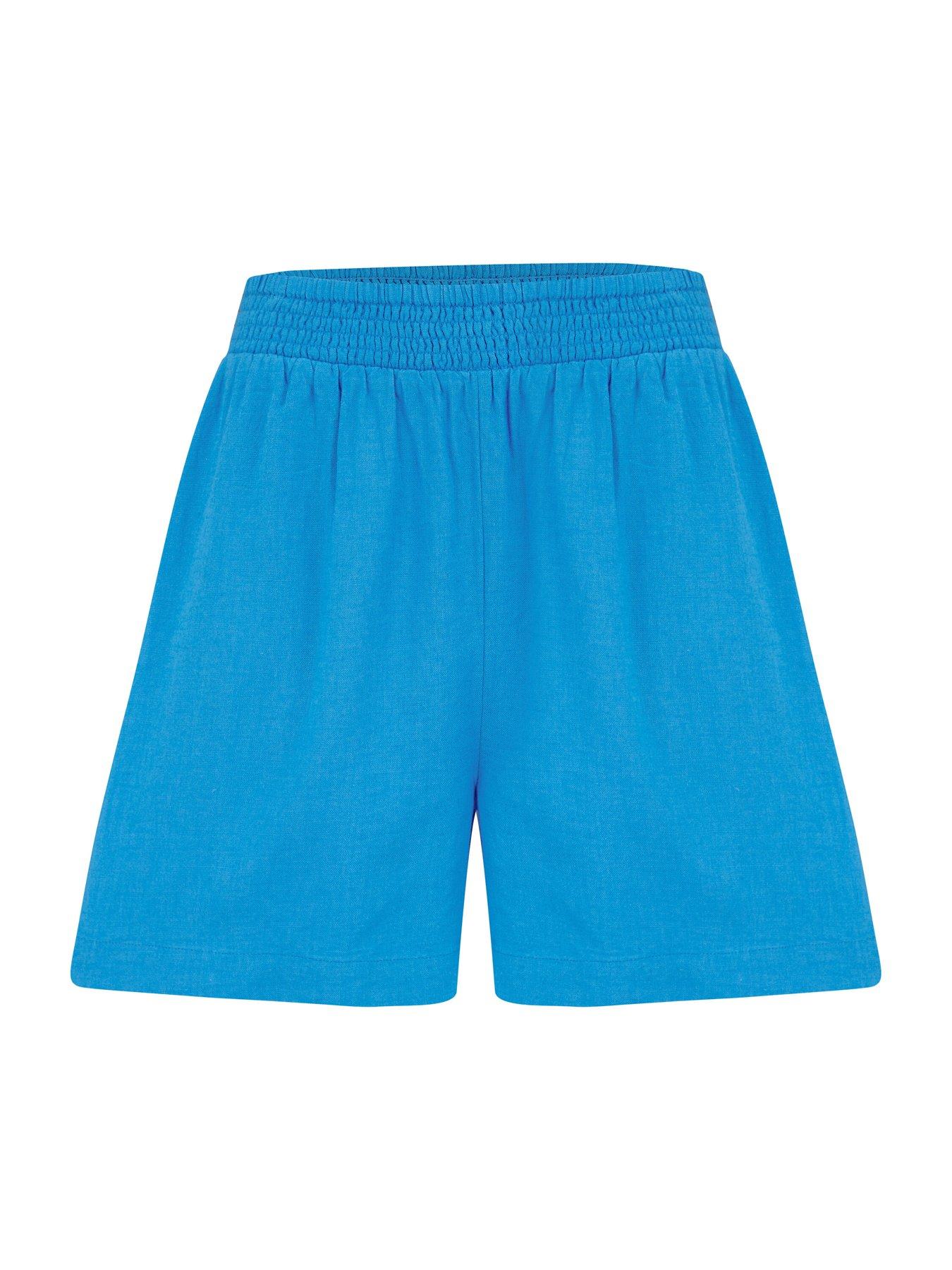  image of pour-moi-bree-high-waist-linen-blend-elasticated-short