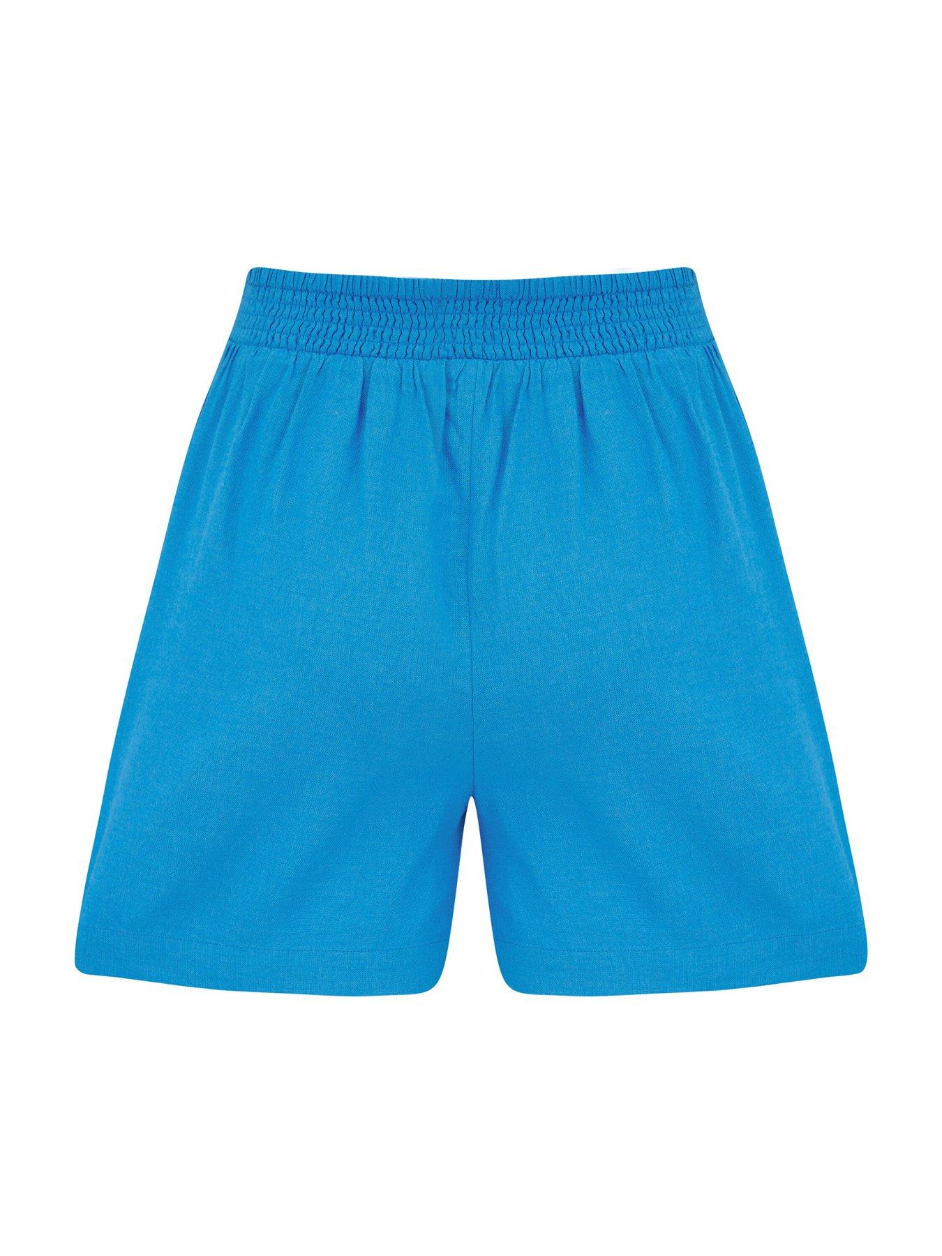  image of pour-moi-bree-high-waist-linen-blend-elasticated-short