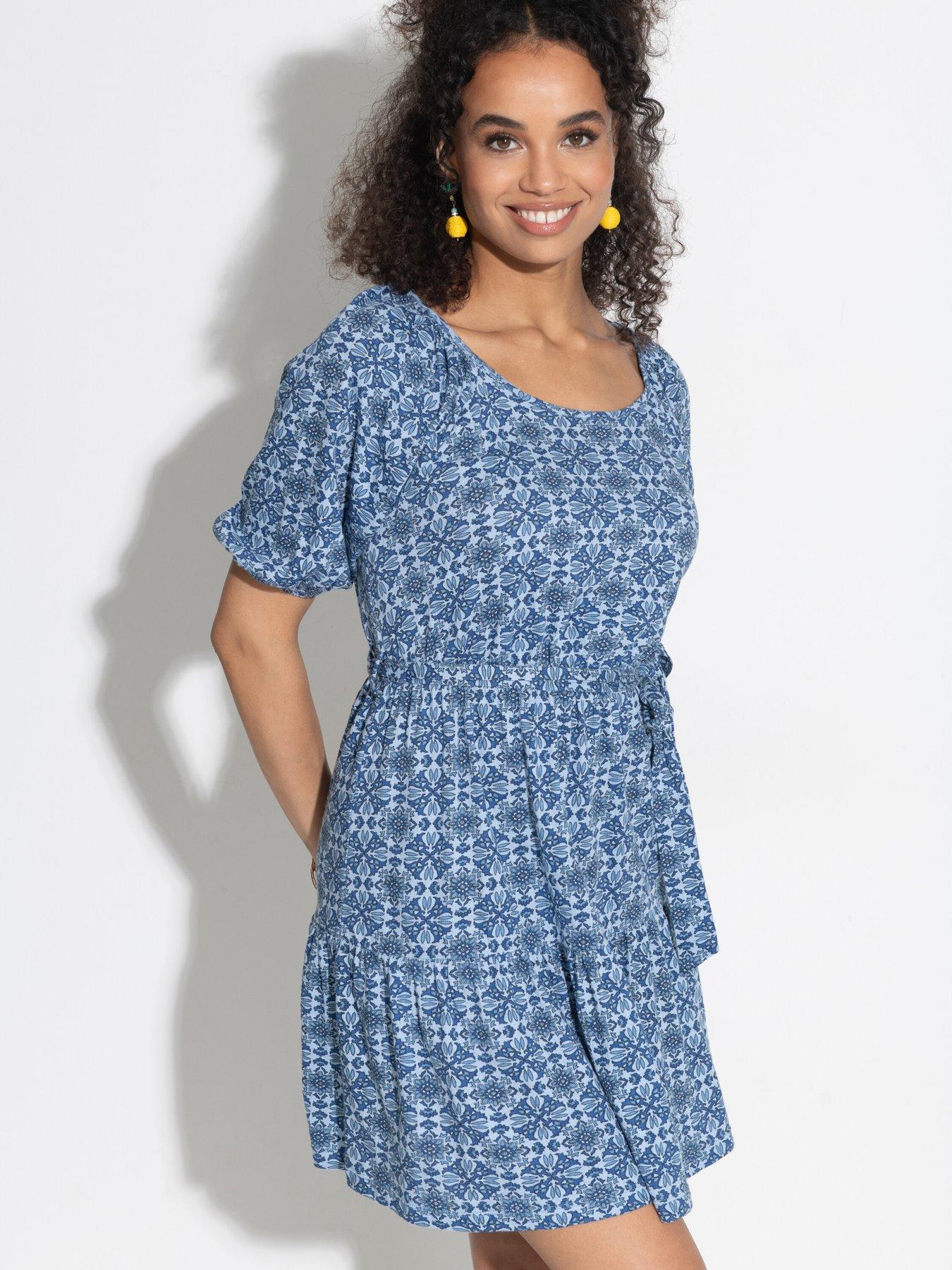 pour-moi-sienna-short-sleeve-tie-waist-pointelle-jersey-dress-blue
