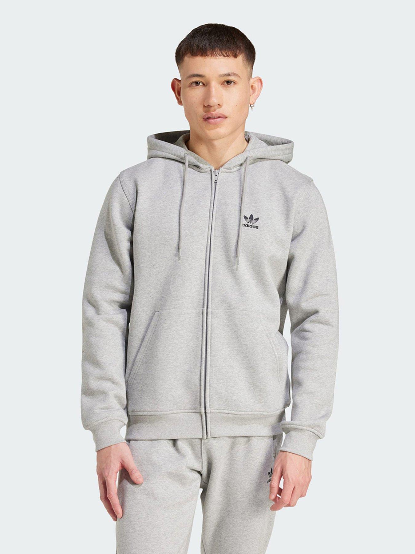 undefined Trefoil Essentials Full-Zip Hoodie - Grey