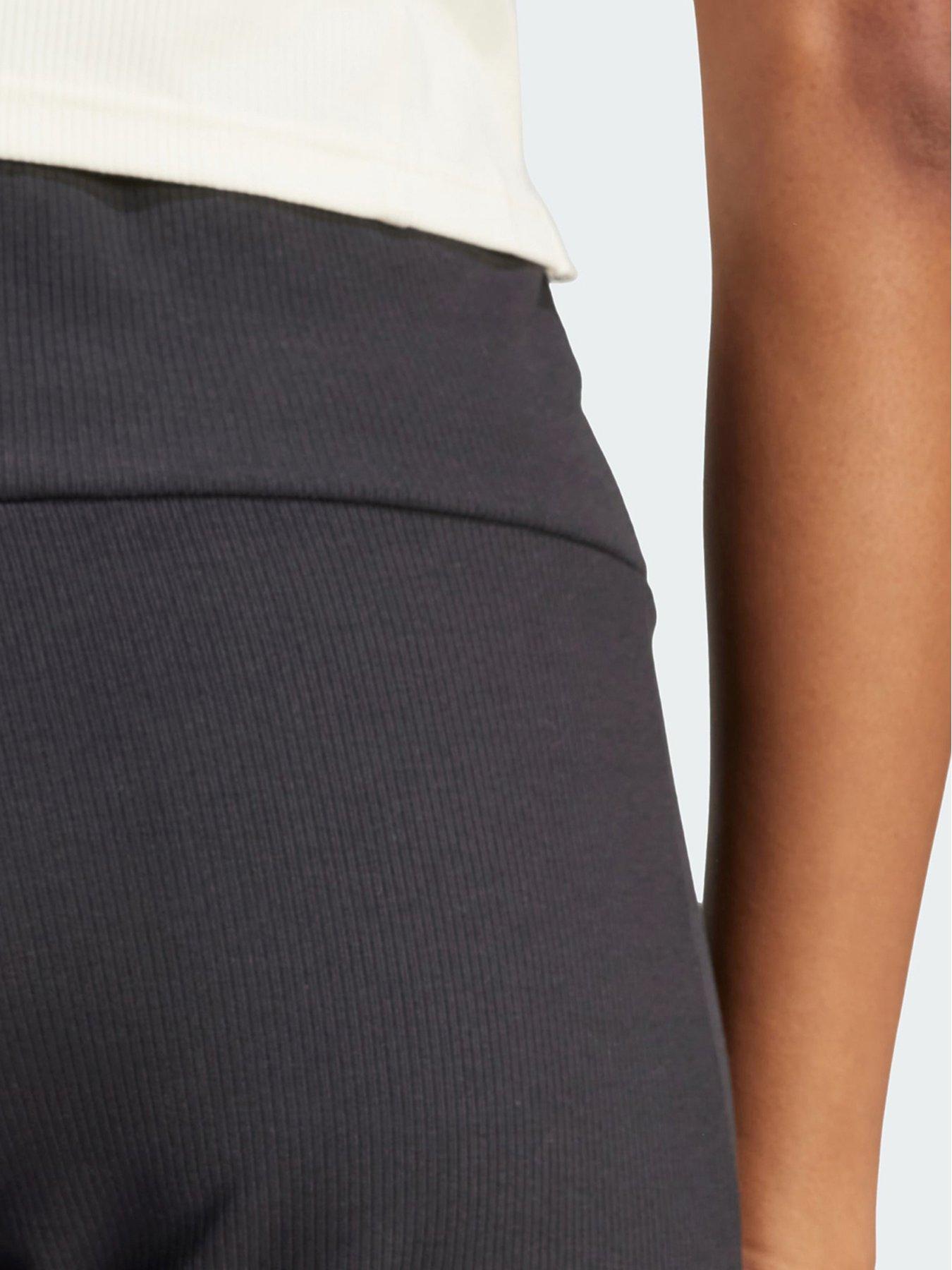  image of adidas-lounge-ribbed-high-waist-bike-shorts-black